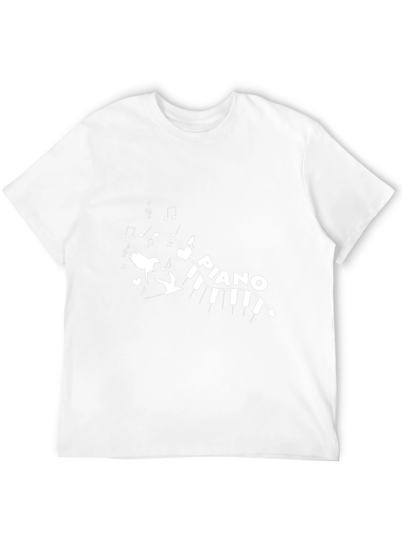 Piano Music Notes Black T-Shirt