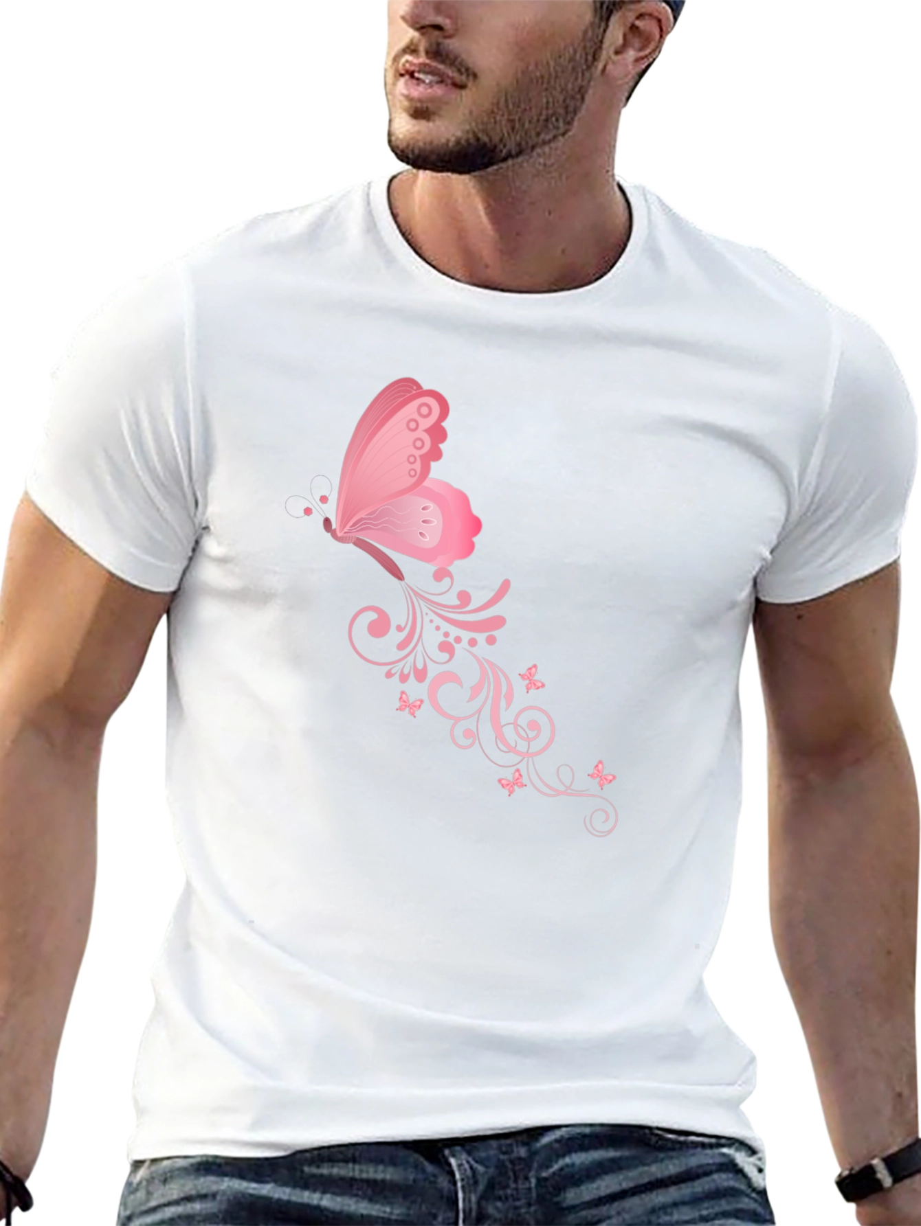 Butterfly Swirl Black T-Shirt