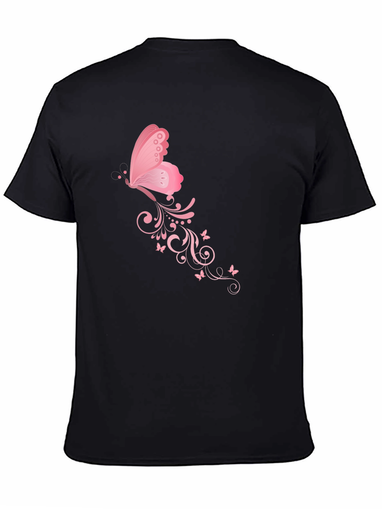 Butterfly Swirl Black T-Shirt