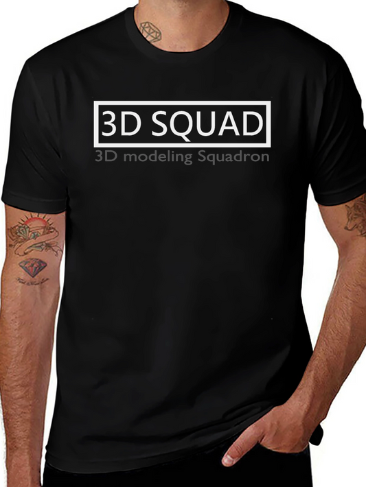 3D Squad Black T-Shirt | Modeling Squadron