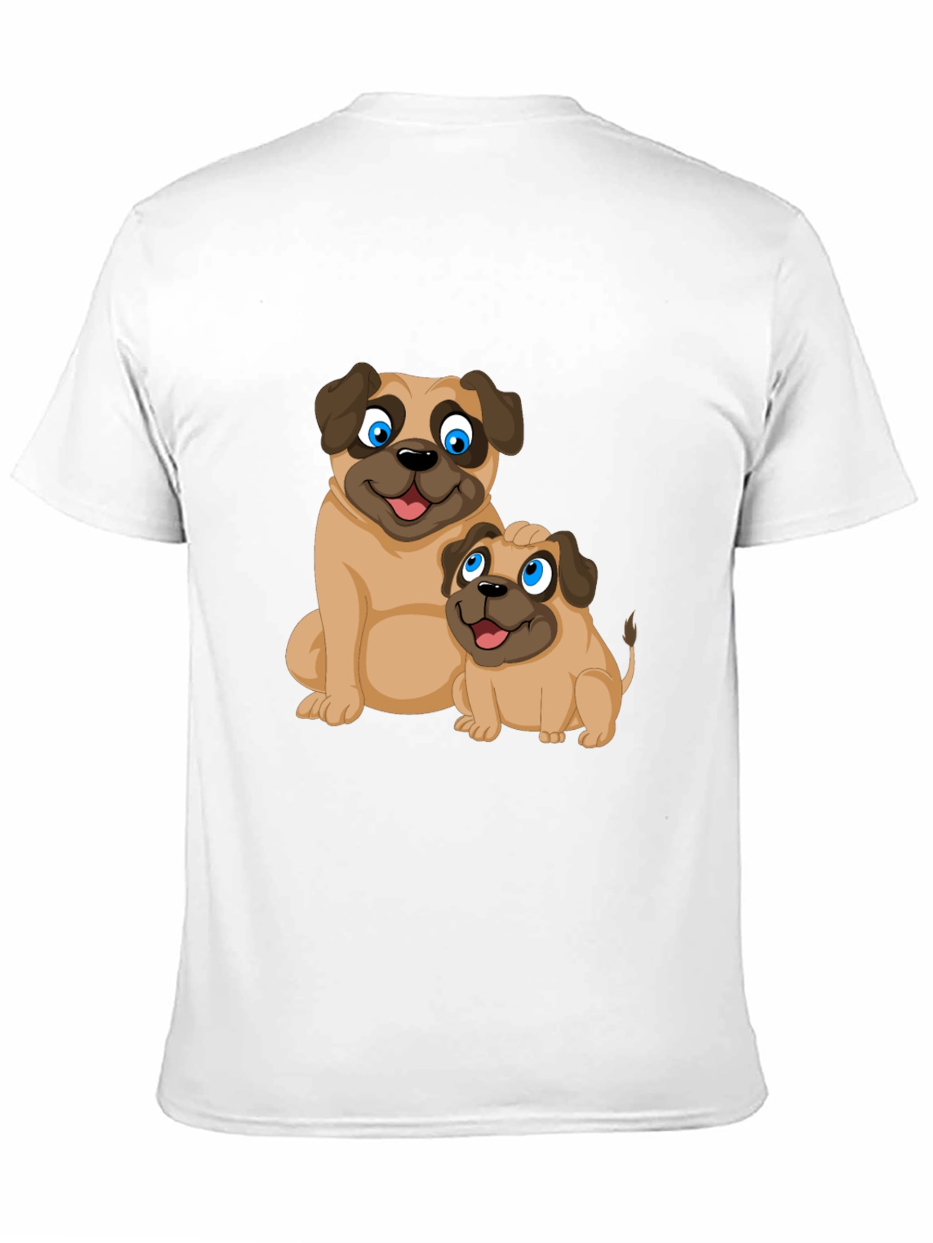 Cute Pug Graphic T-Shirt - Black Casual