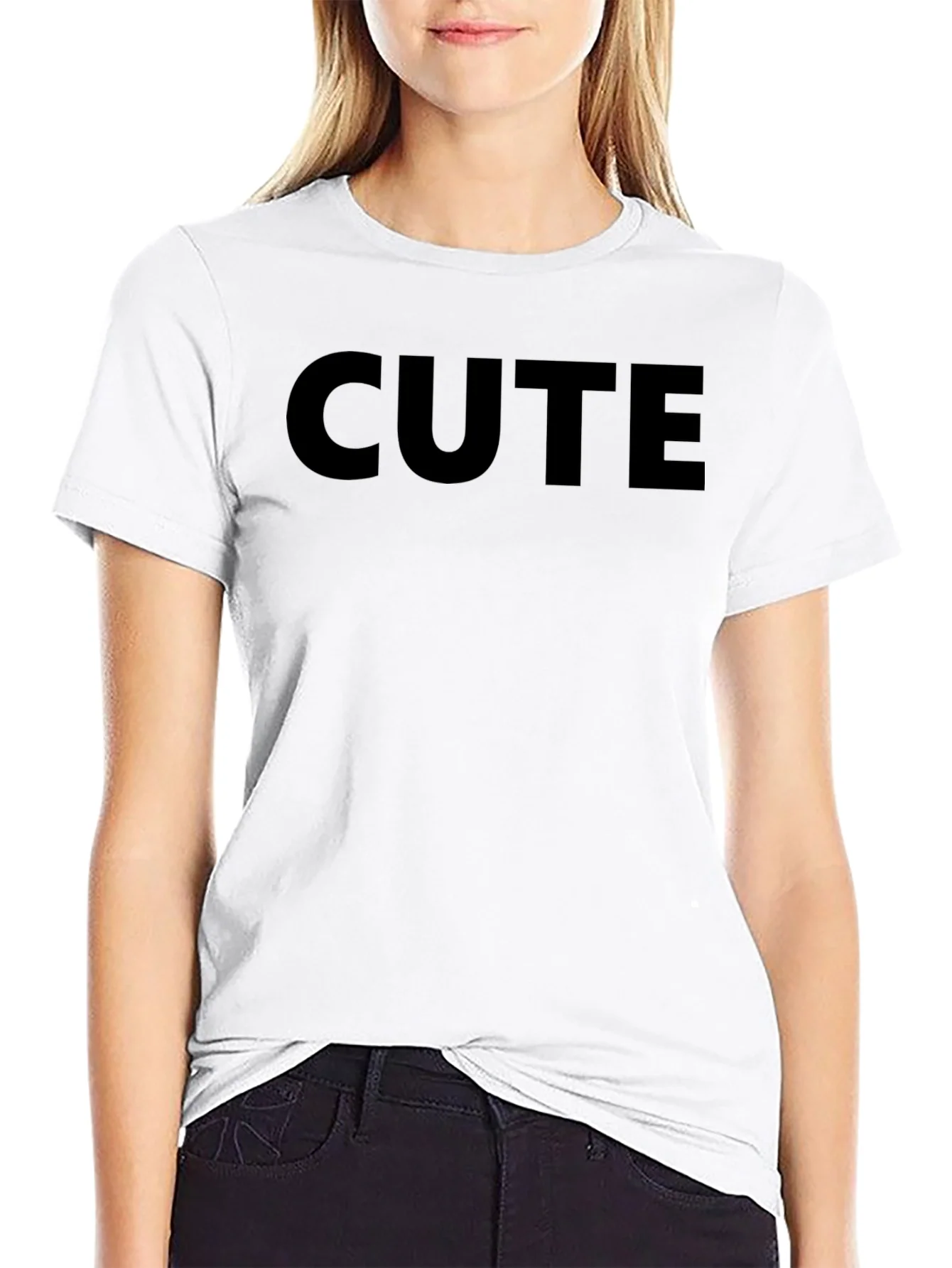Cute Graphic Black T-Shirt Casual Wear