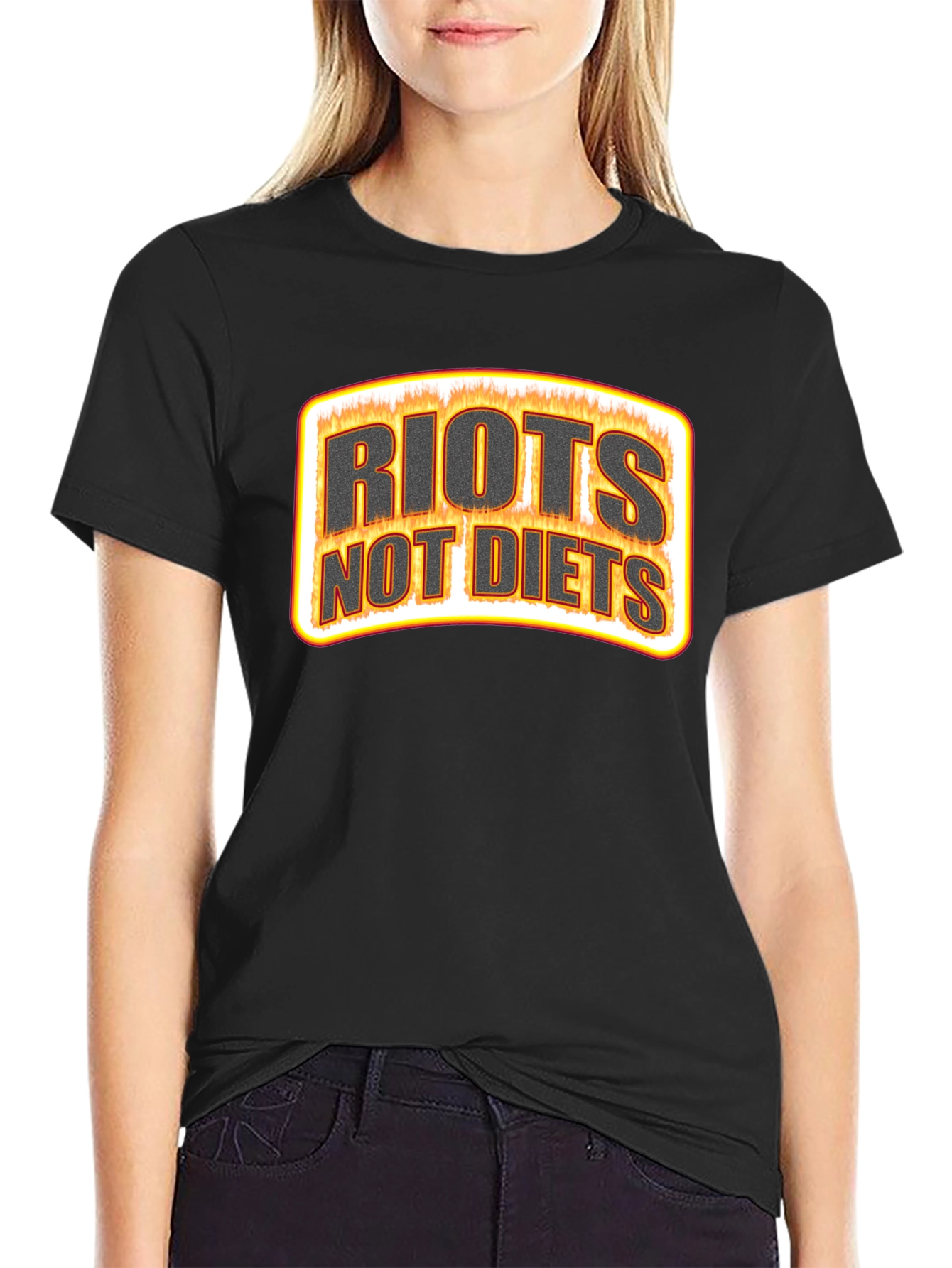 Riots Not Diets Graphic Tee - Black
