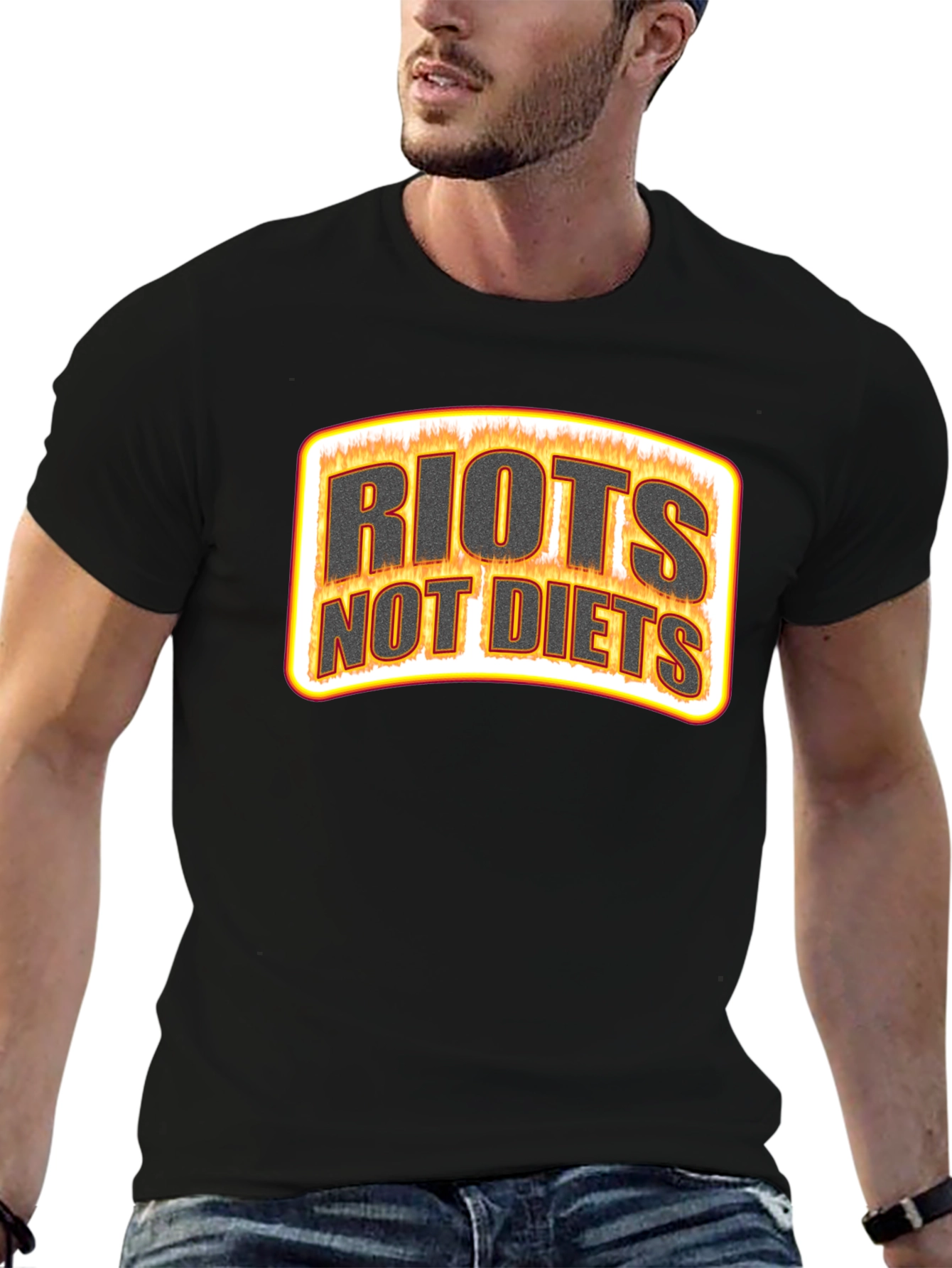 Riots Not Diets Graphic Tee - Black