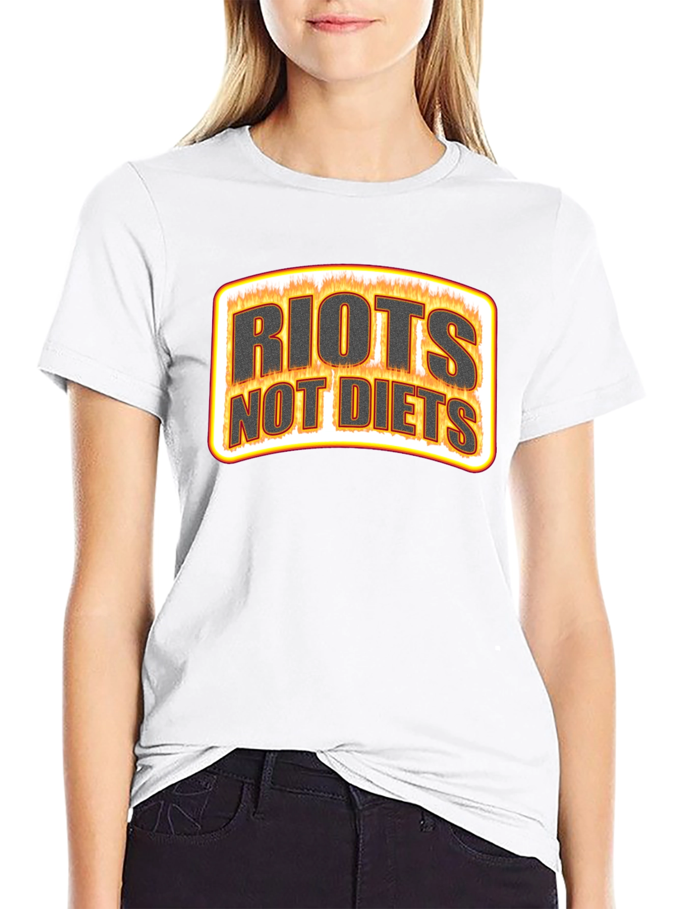 Riots Not Diets Graphic Tee - Black