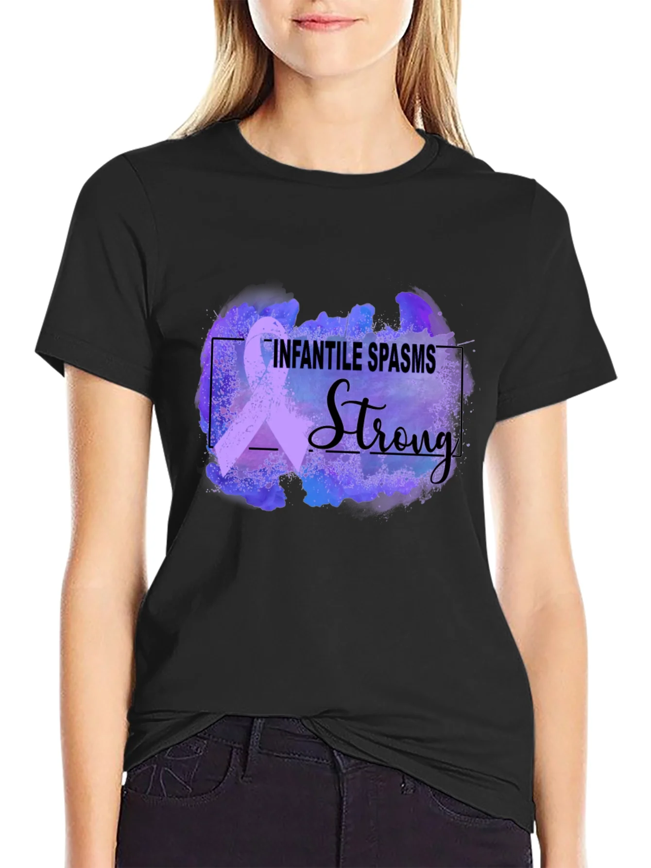 Infantile Spasms Awareness T-Shirt - Strong Ribbon Design