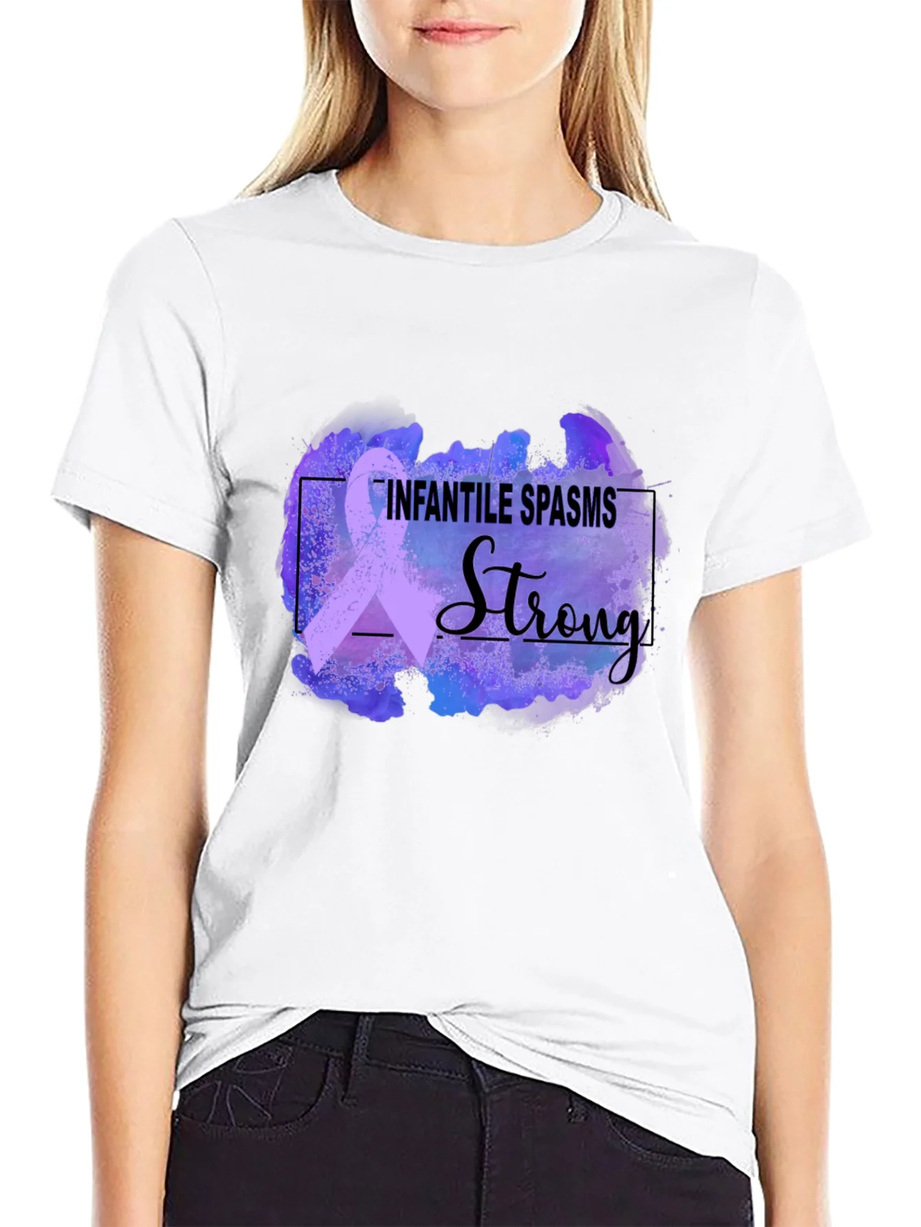 Infantile Spasms Awareness T-Shirt - Strong Ribbon Design