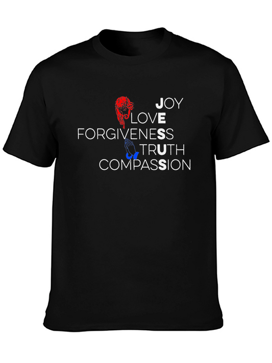 Faith-Inspired Graphic T-Shirt - Joy Love Compassion