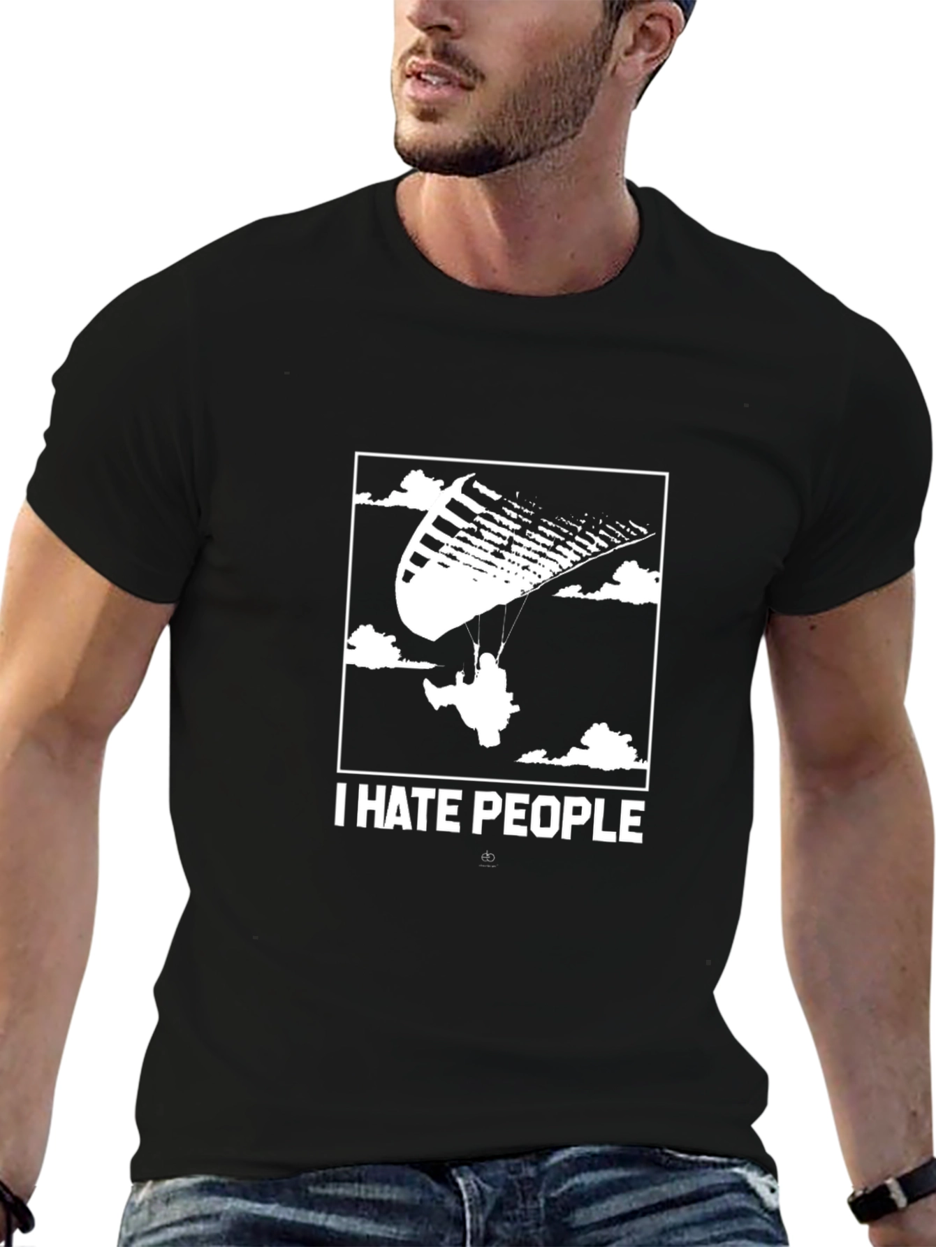 I Hate People Paragliding Graphic T-Shirt