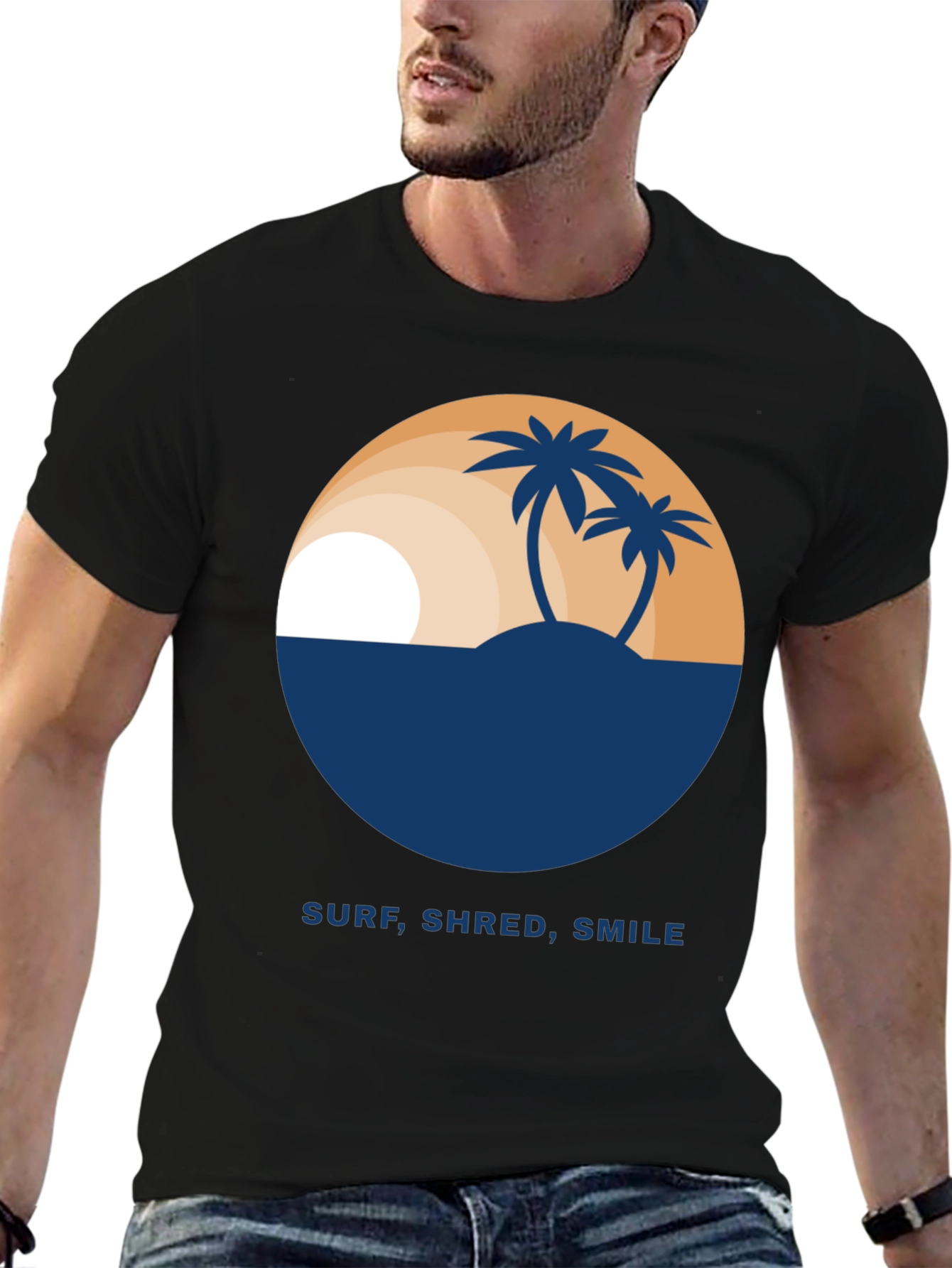 Surf Shred Smile T-Shirt - Tropical Island Design
