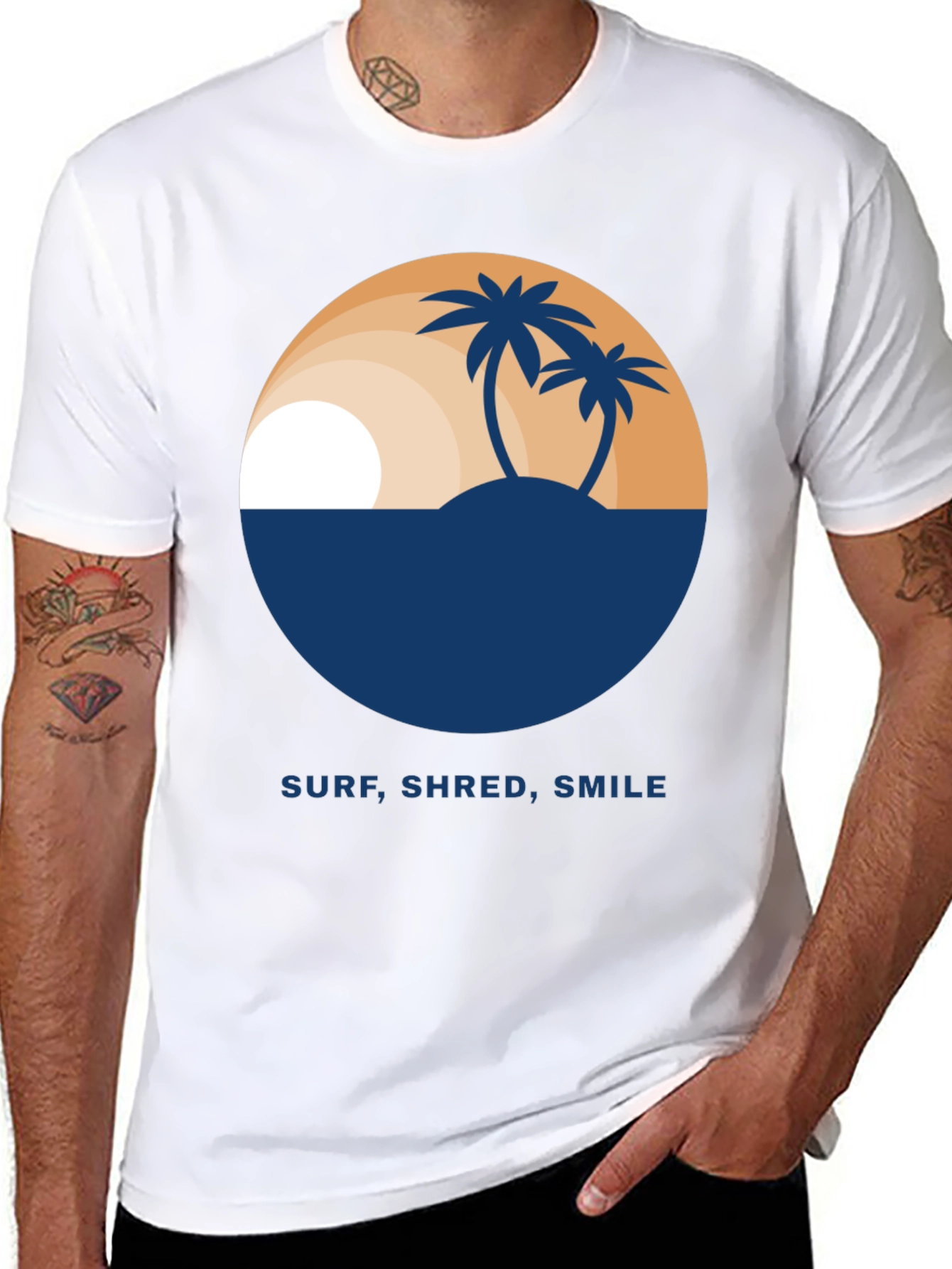 Surf Shred Smile T-Shirt - Tropical Island Design
