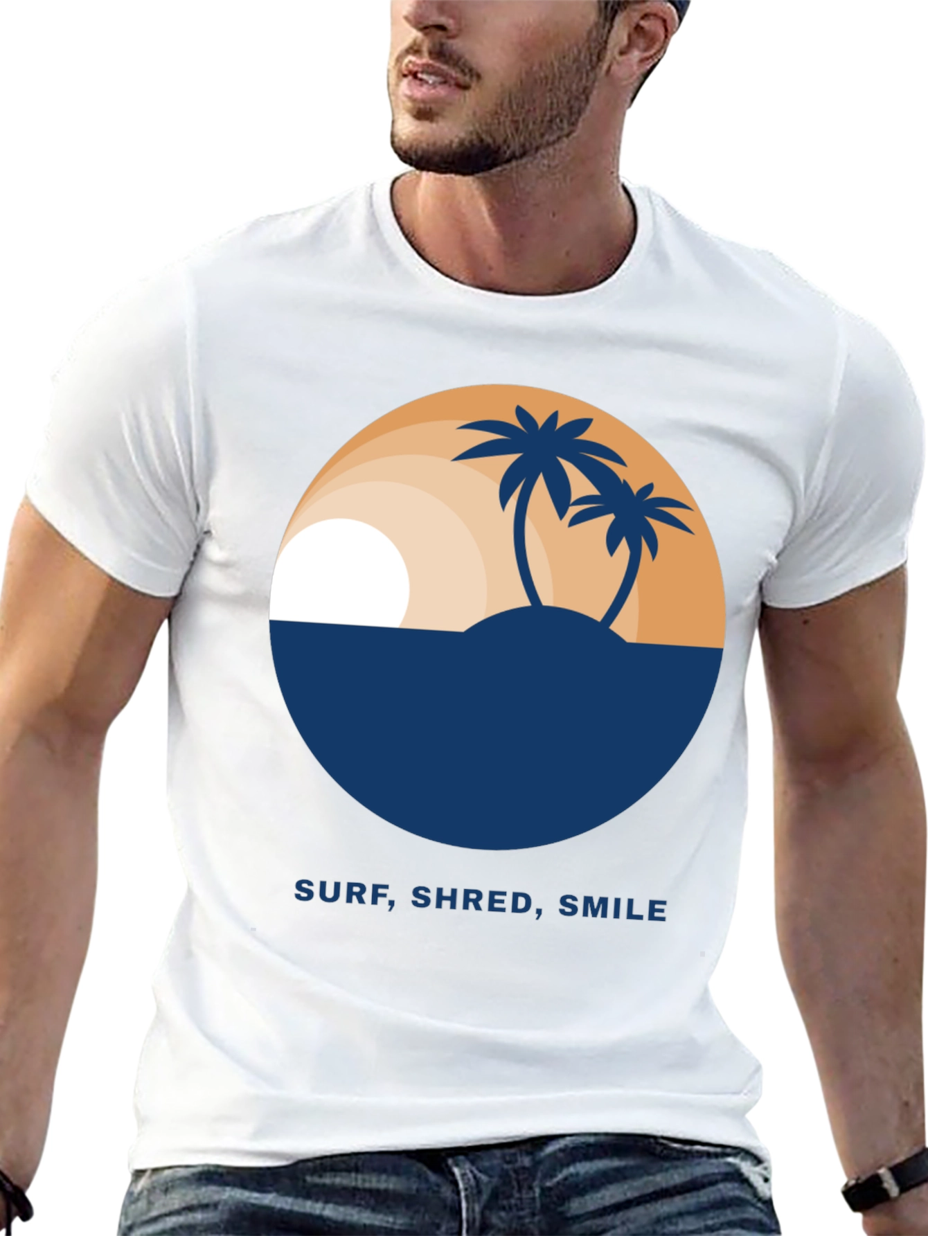 Surf Shred Smile T-Shirt - Tropical Island Design