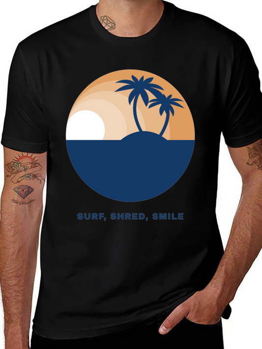 Surf Shred Smile T-Shirt - Tropical Island Design