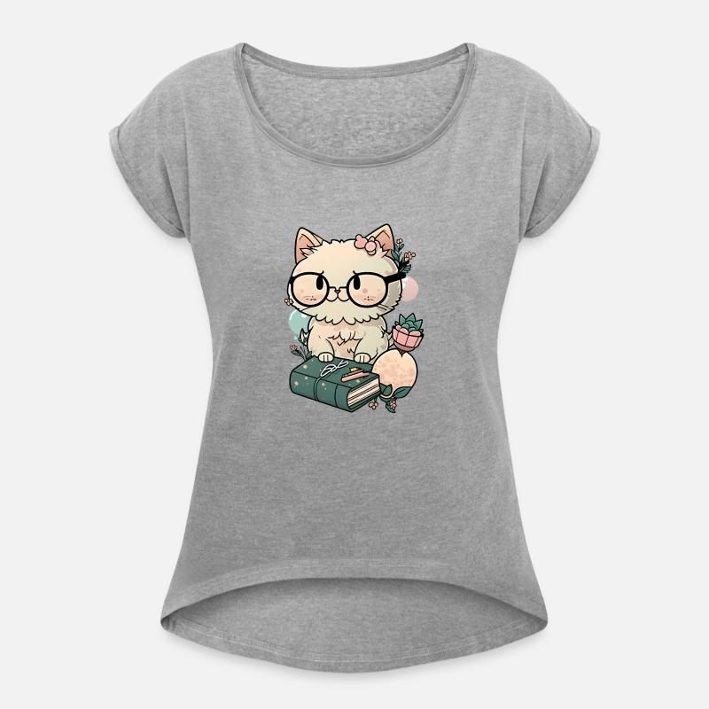 A cat with glasses and book