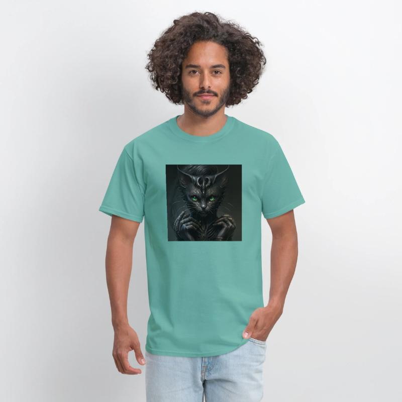 A cat with green eyes