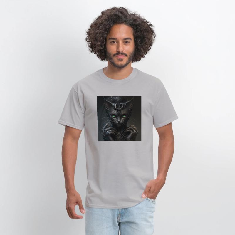 A cat with green eyes