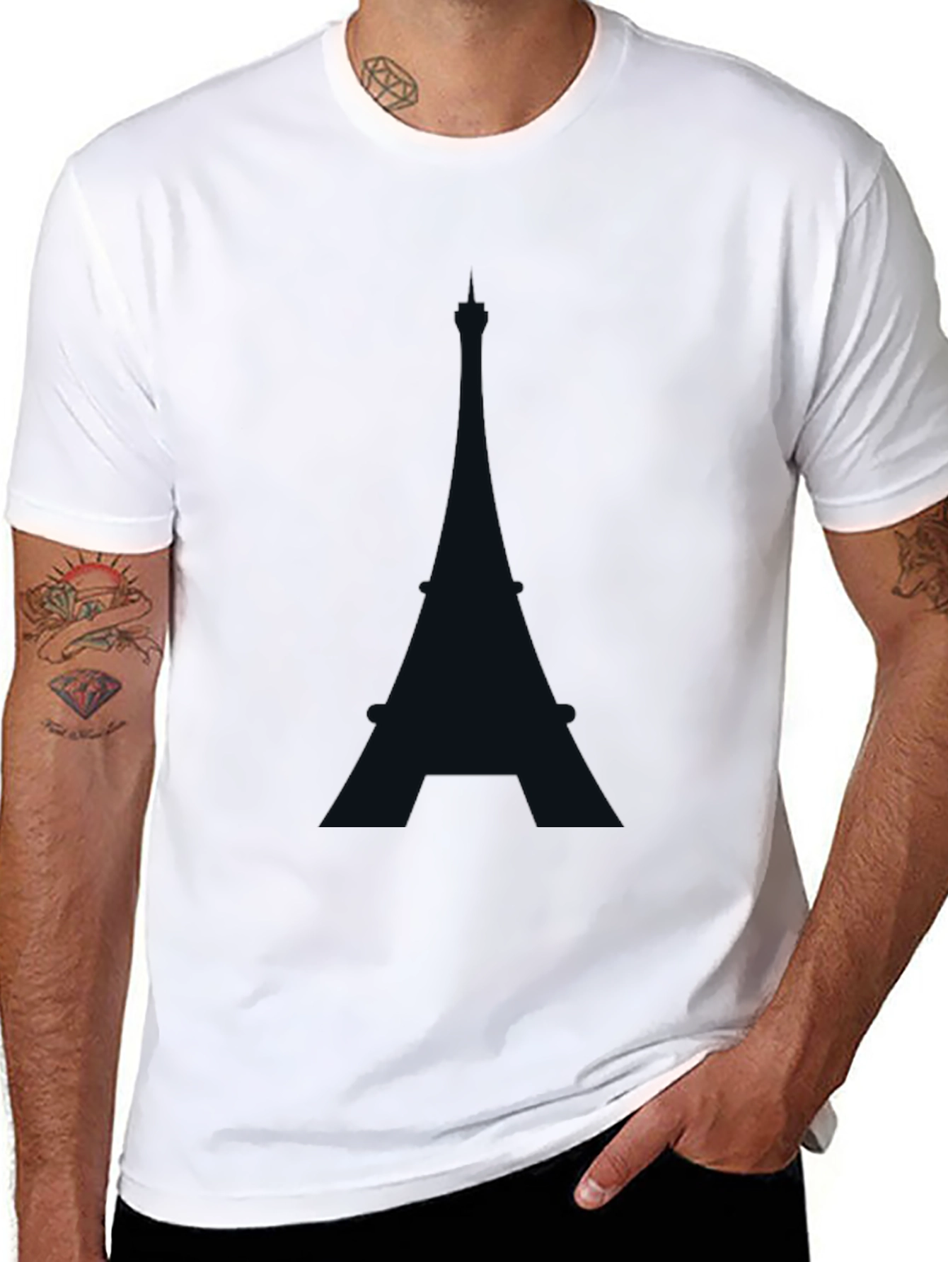 Eiffel Tower Graphic T-Shirt - Black