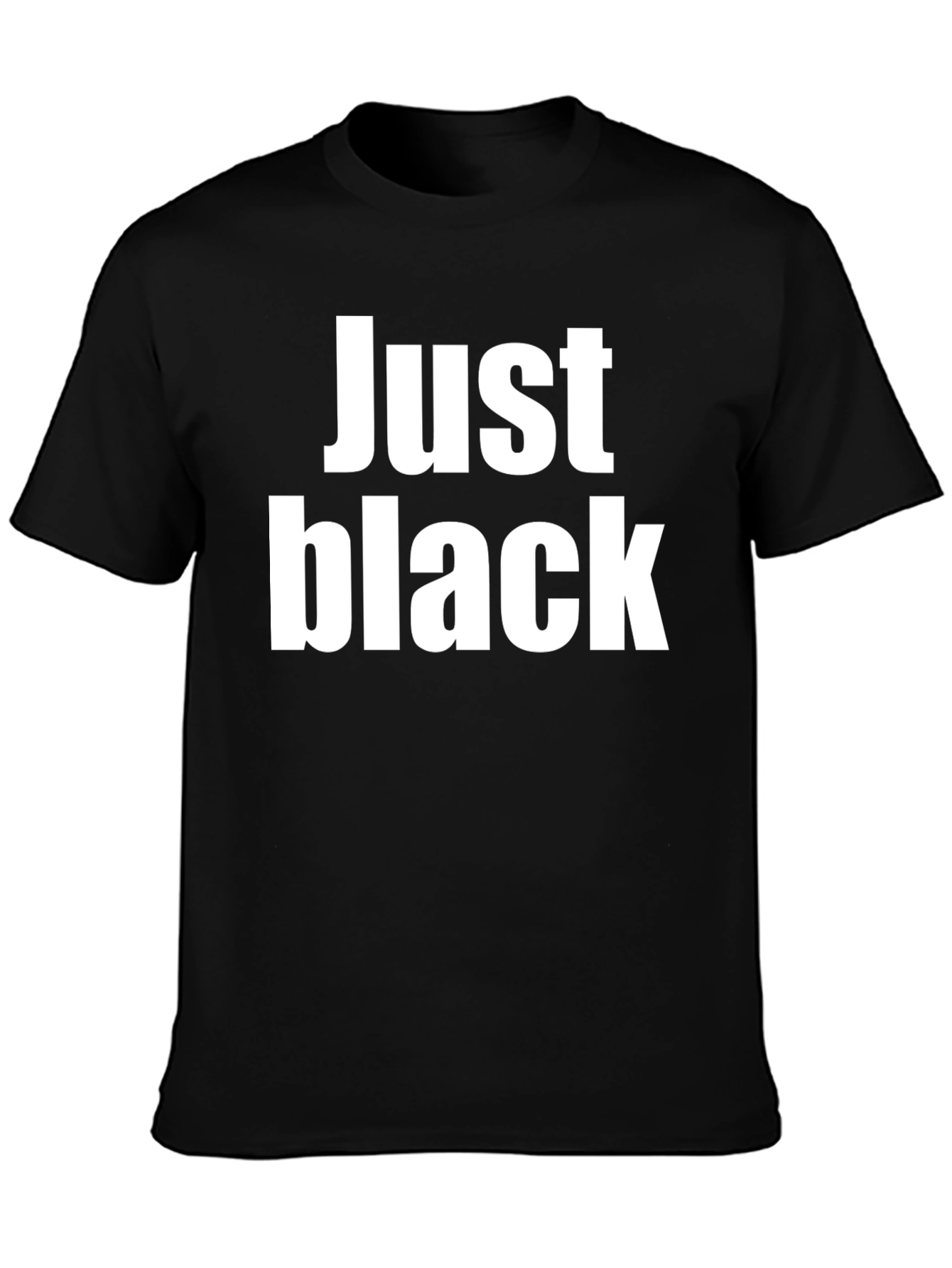 Just Black Crew Neck Tee - Bold Statement T-Shirt