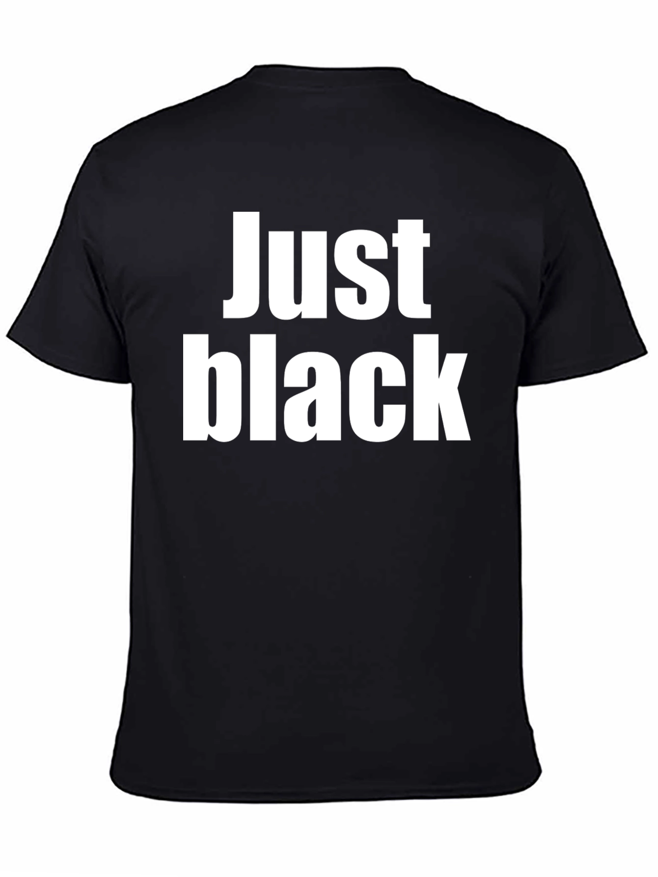 Just Black Crew Neck Tee - Bold Statement T-Shirt