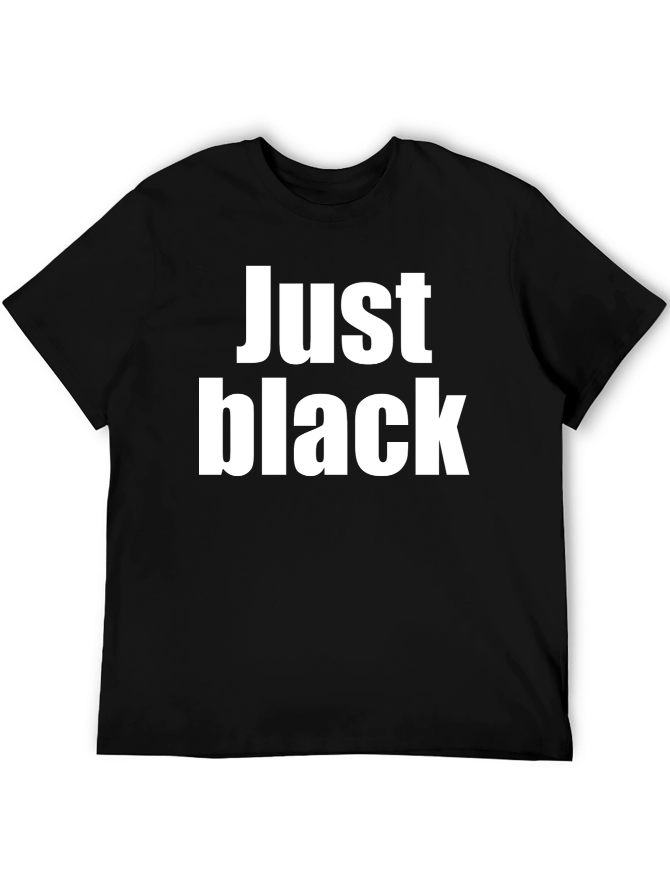 Just Black Crew Neck Tee - Bold Statement T-Shirt