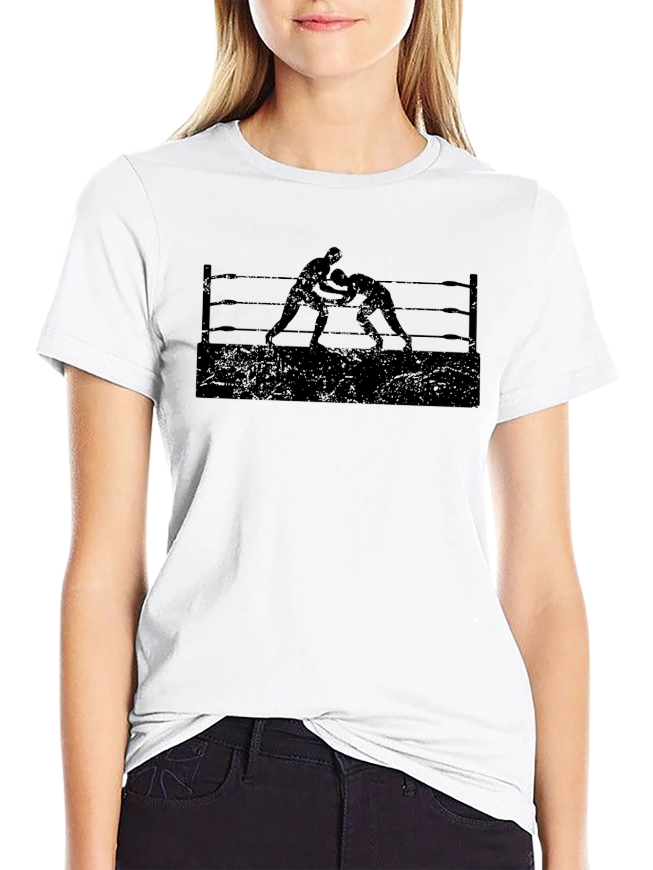Wrestling Ring Black Graphic Tee