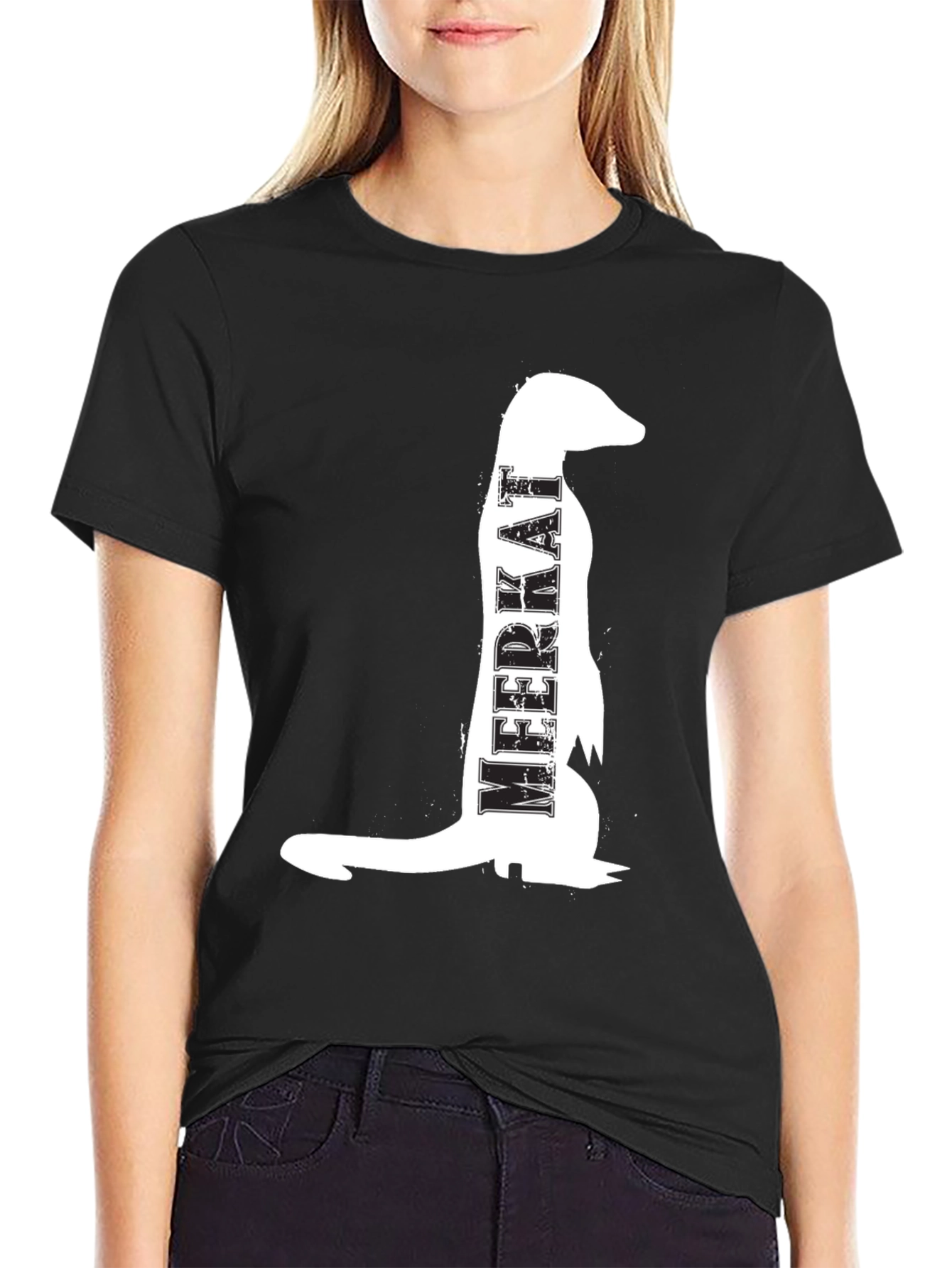 Meerkat Graphic T-Shirt - Mens Black Crew Neck Tee