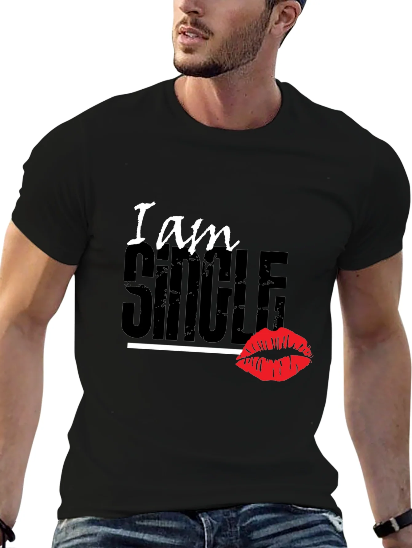 I am SINGLE Graphic T-Shirt - Black