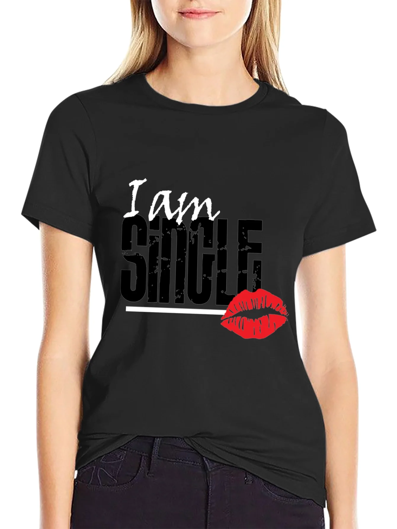 I am SINGLE Graphic T-Shirt - Black