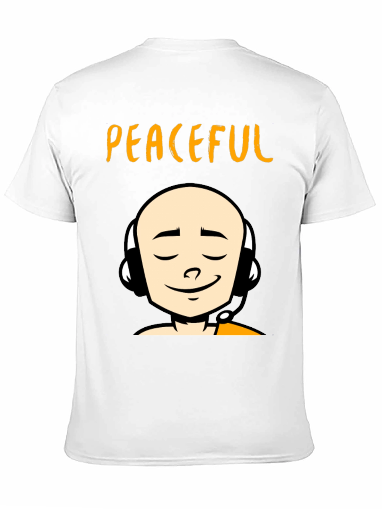 Peaceful Monk Graphic T-Shirt - Black Crew Neck Tee