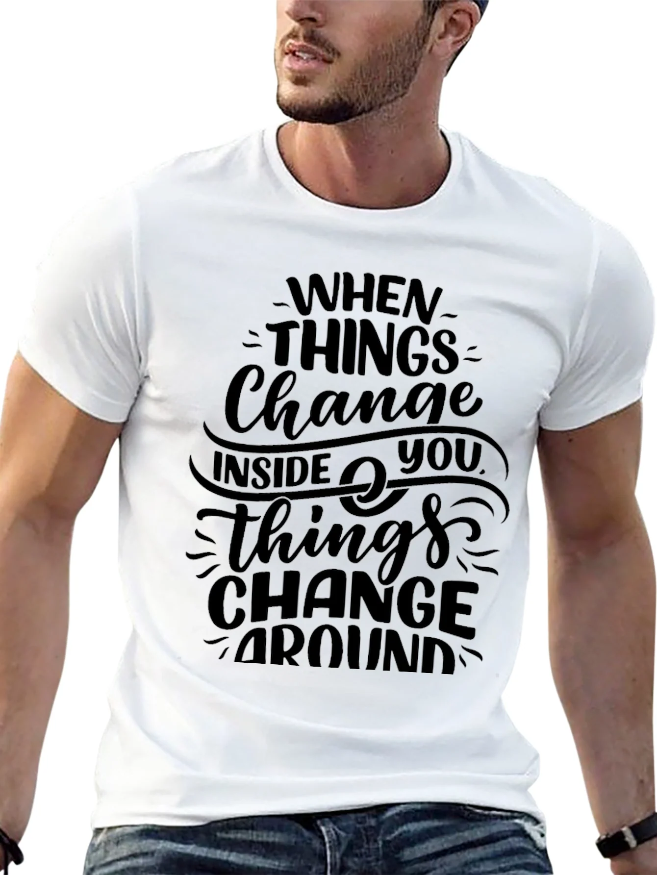 Inspirational Change Quote Black Graphic Tee