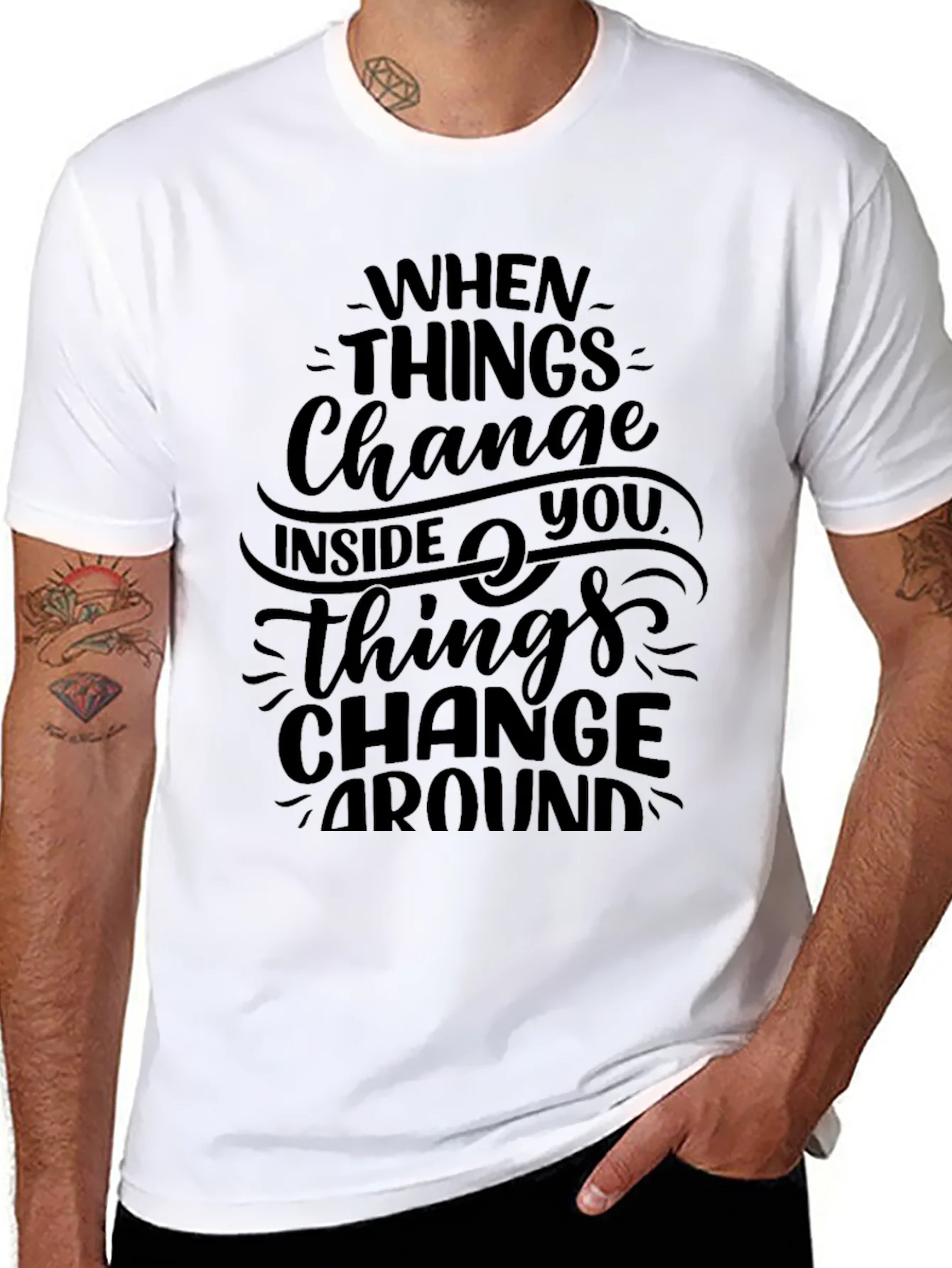 Inspirational Change Quote Black Graphic Tee