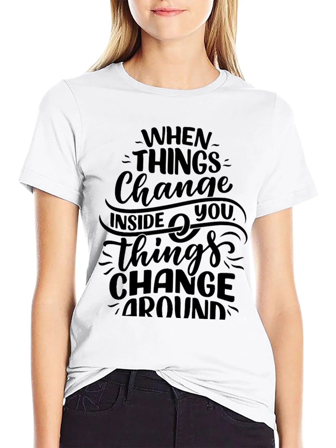 Inspirational Change Quote Black Graphic Tee