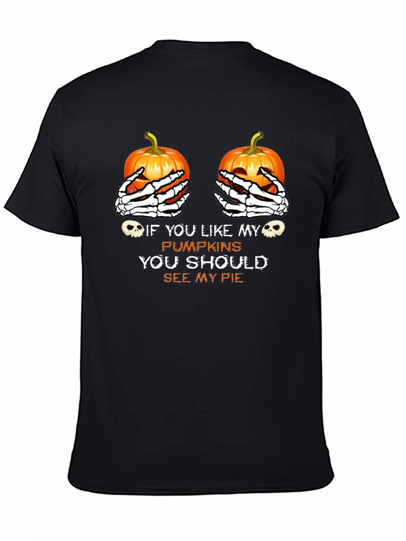 Halloween Pumpkin Skeleton Hands T-Shirt