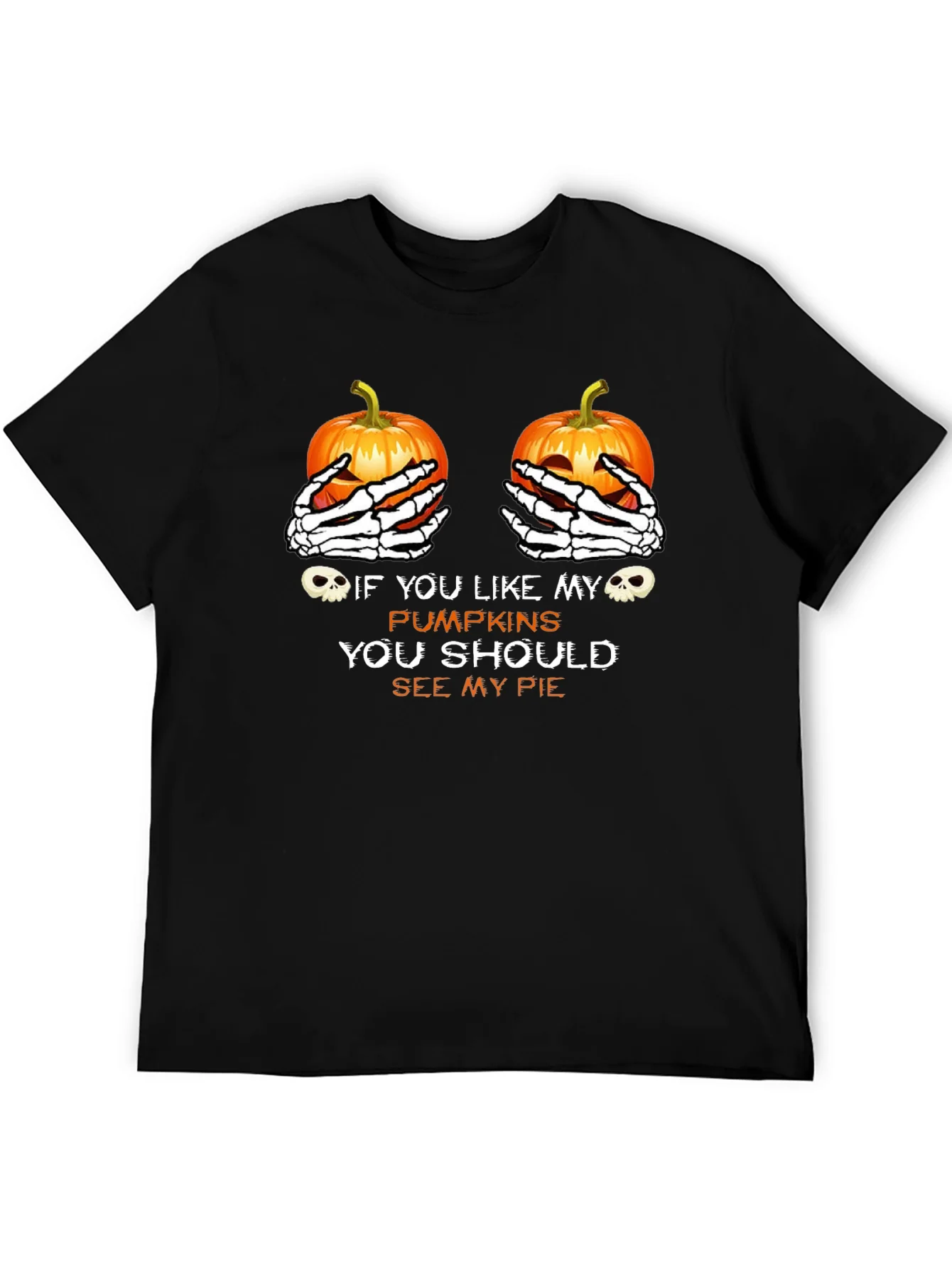 Halloween Pumpkin Skeleton Hands T-Shirt