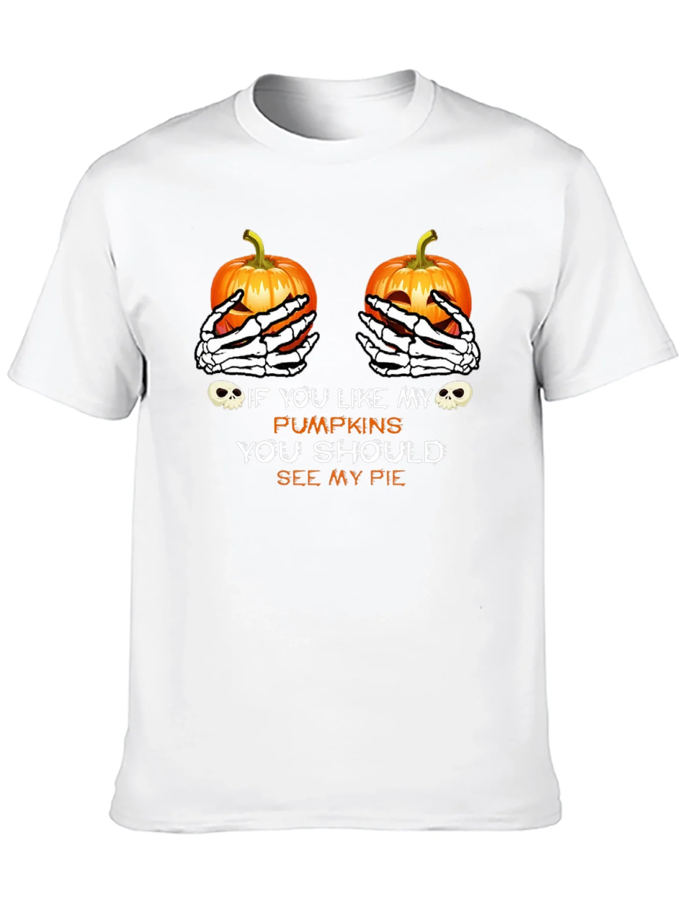 Halloween Pumpkin Skeleton Hands T-Shirt