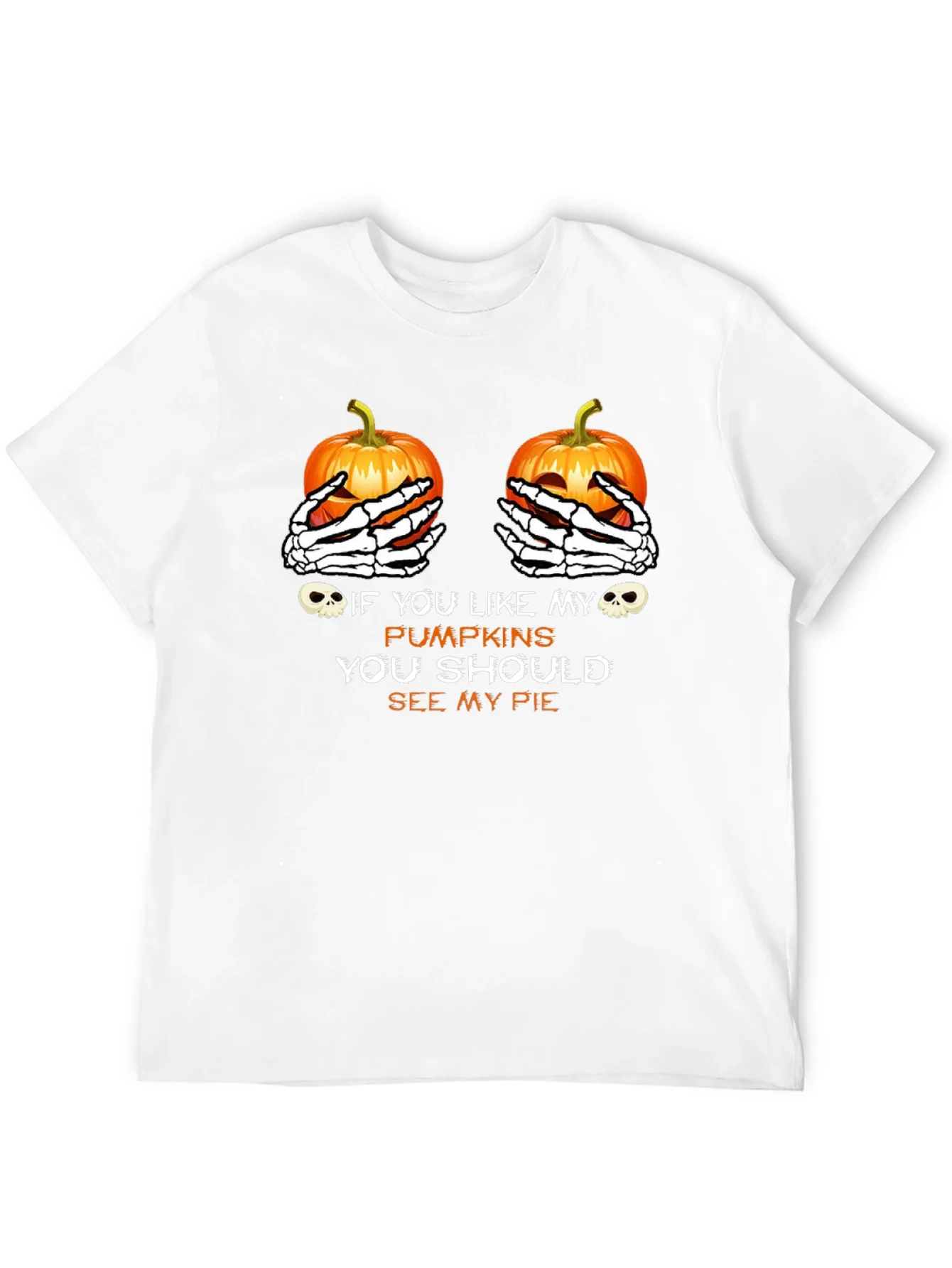 Halloween Pumpkin Skeleton Hands T-Shirt