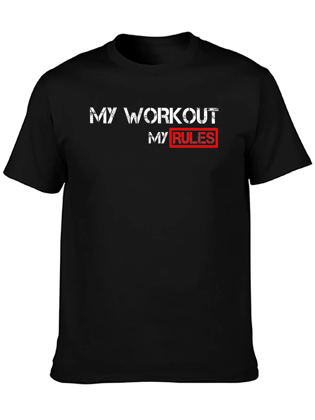 Workout Rules T-Shirt - Black Cotton Gym Tee