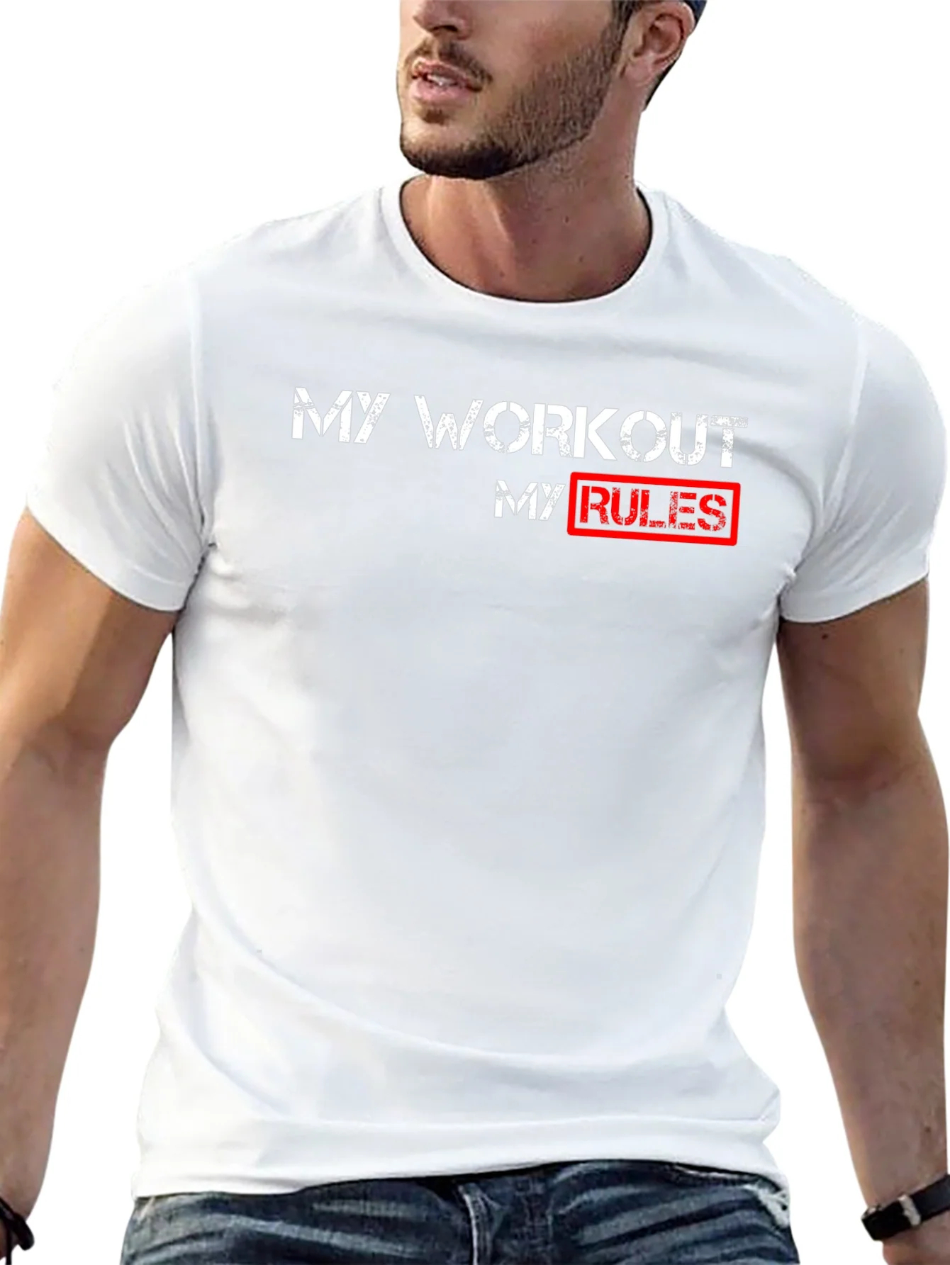 Workout Rules T-Shirt - Black Cotton Gym Tee