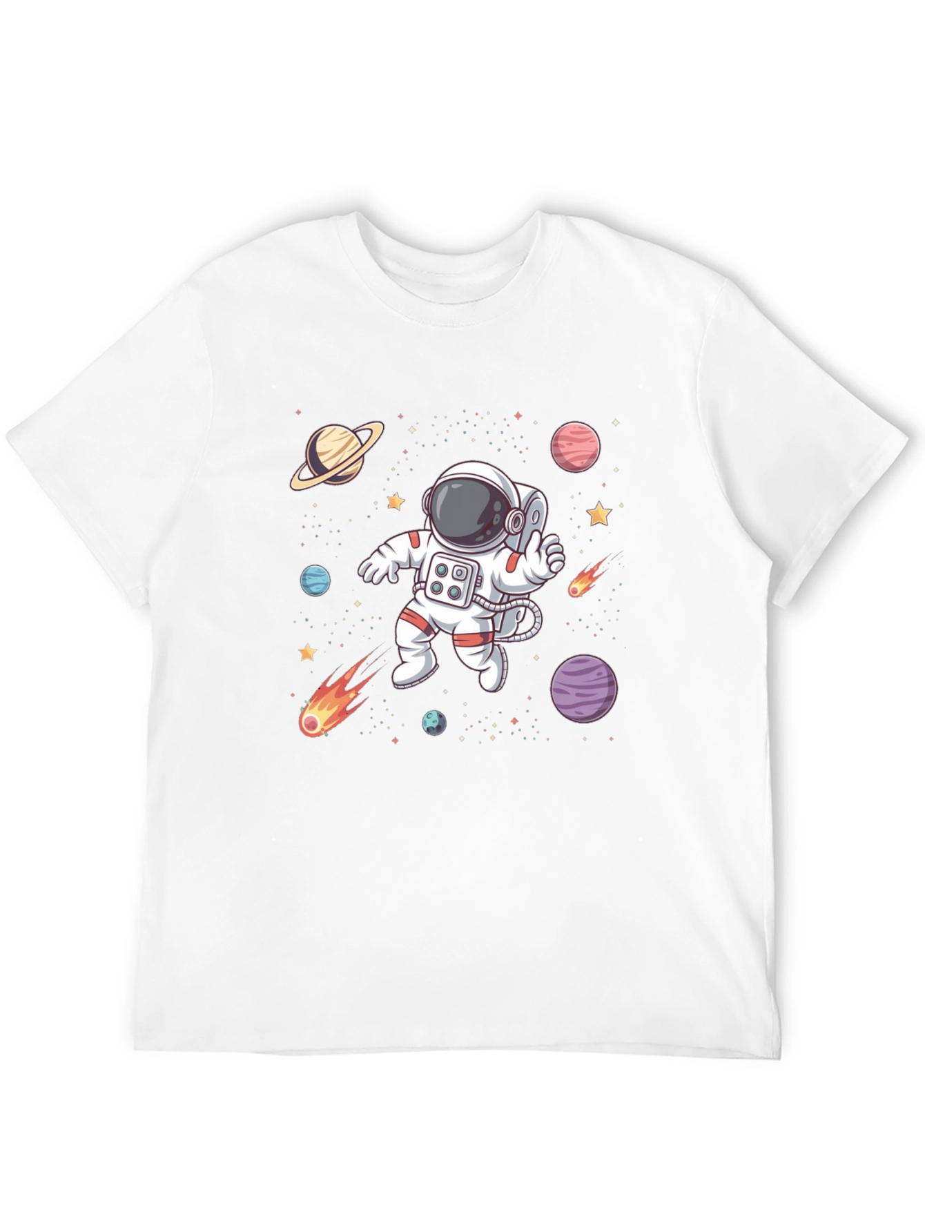 Astronaut Space T-Shirt - Black Cotton Graphic Tee
