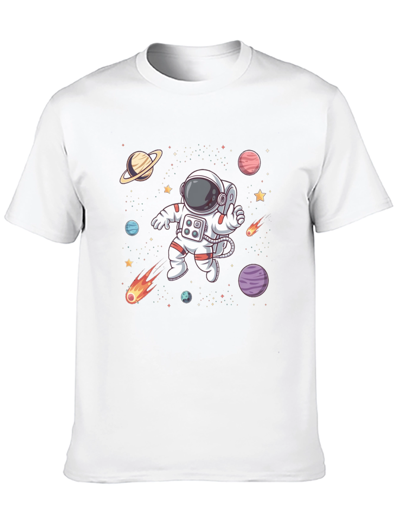 Astronaut Space T-Shirt - Black Cotton Graphic Tee