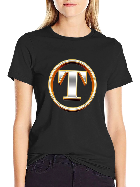 Letter T Graphic Black T-Shirt