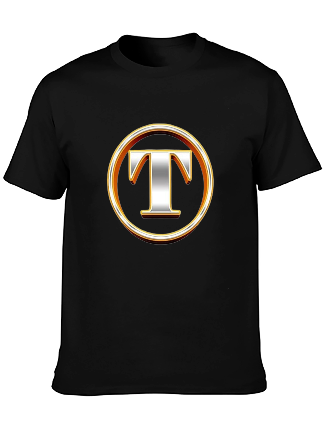 Letter T Graphic Black T-Shirt