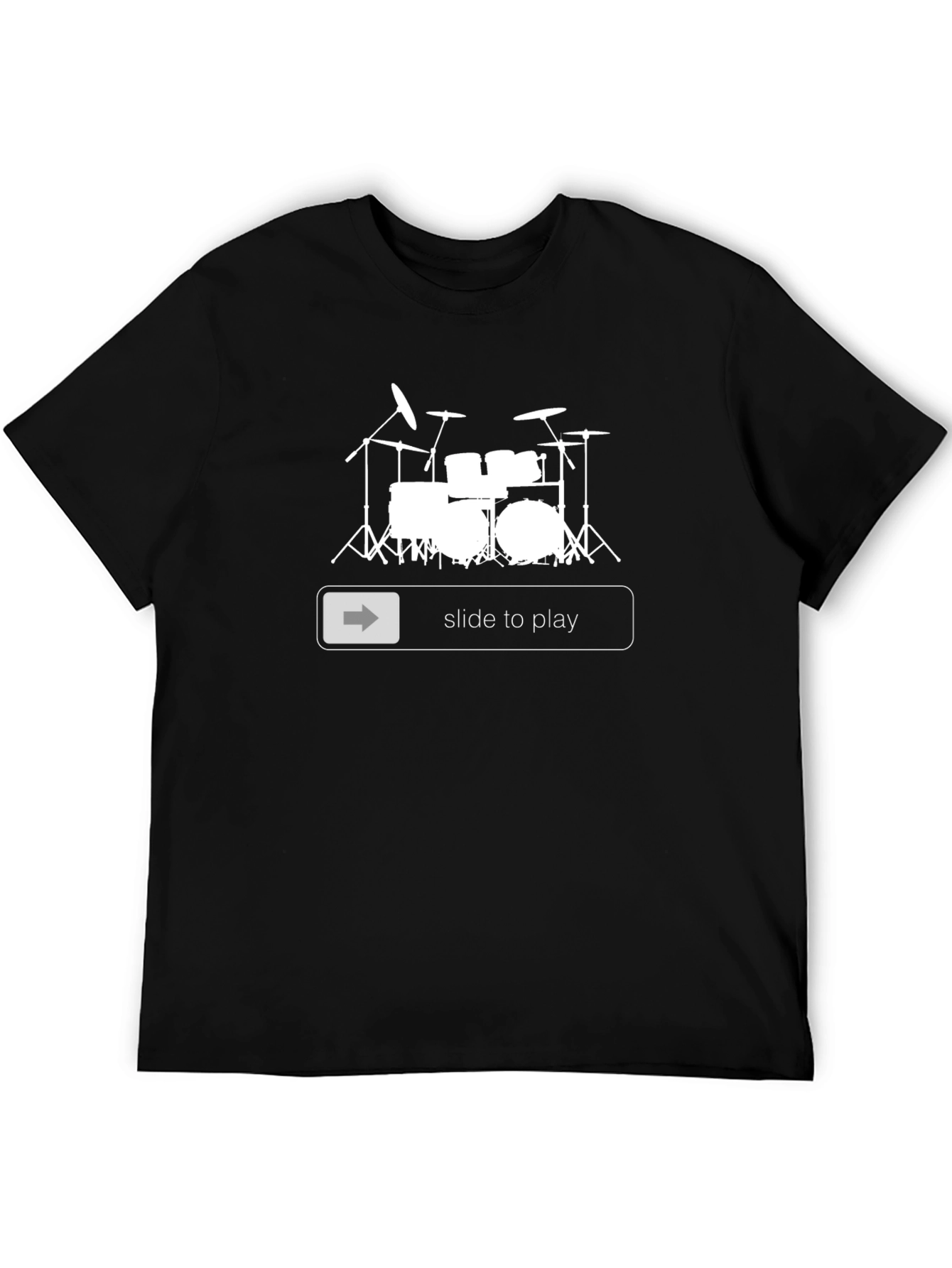 Drum Set Slide To Play Black T-Shirt
