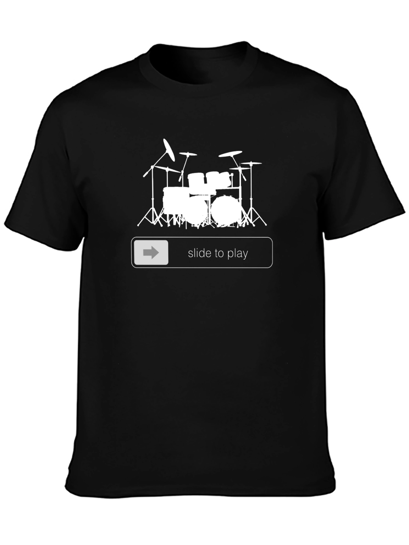 Drum Set Slide To Play Black T-Shirt