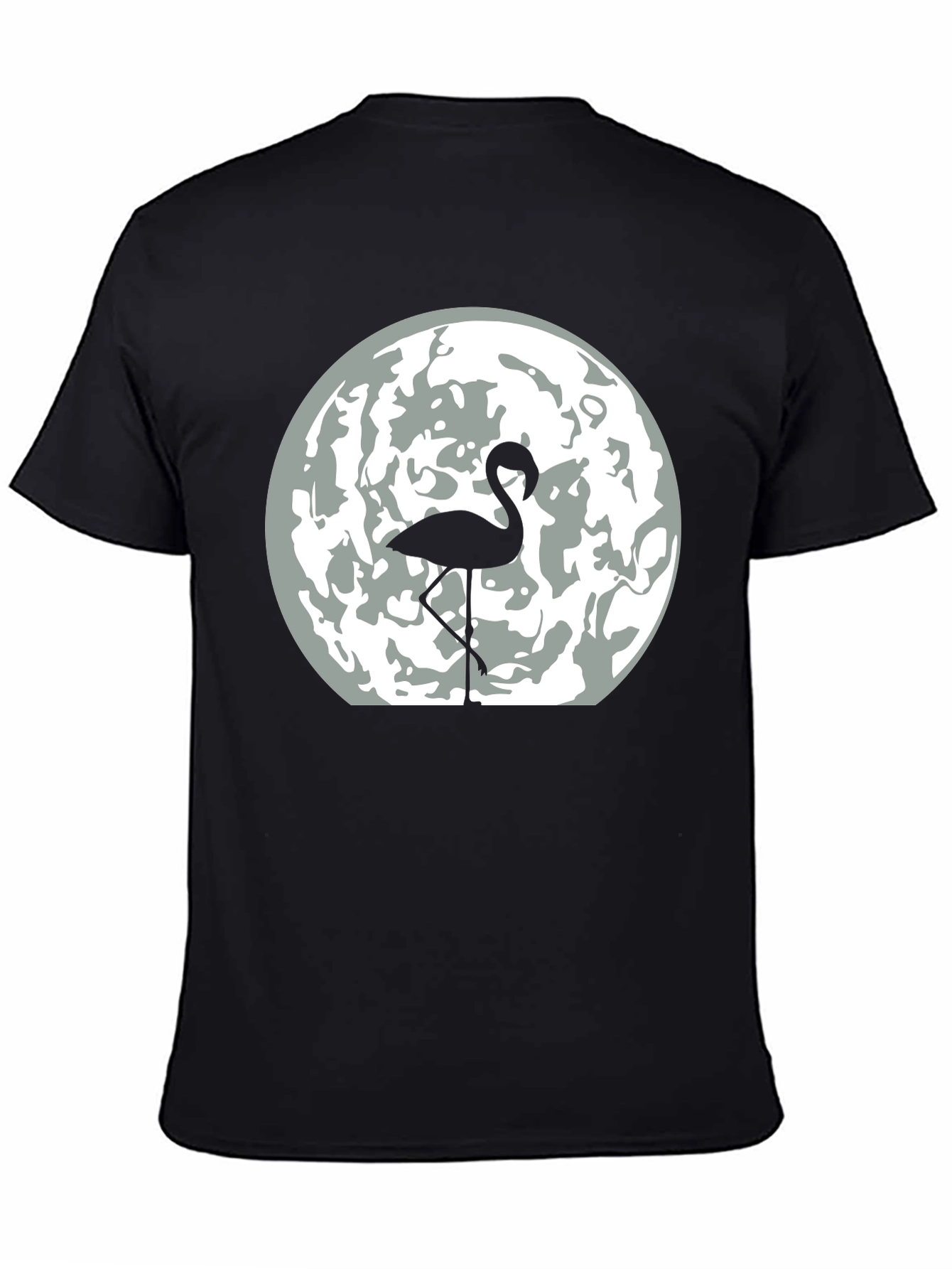 Flamingo Moon Graphic Tee - Mens Black T-Shirt