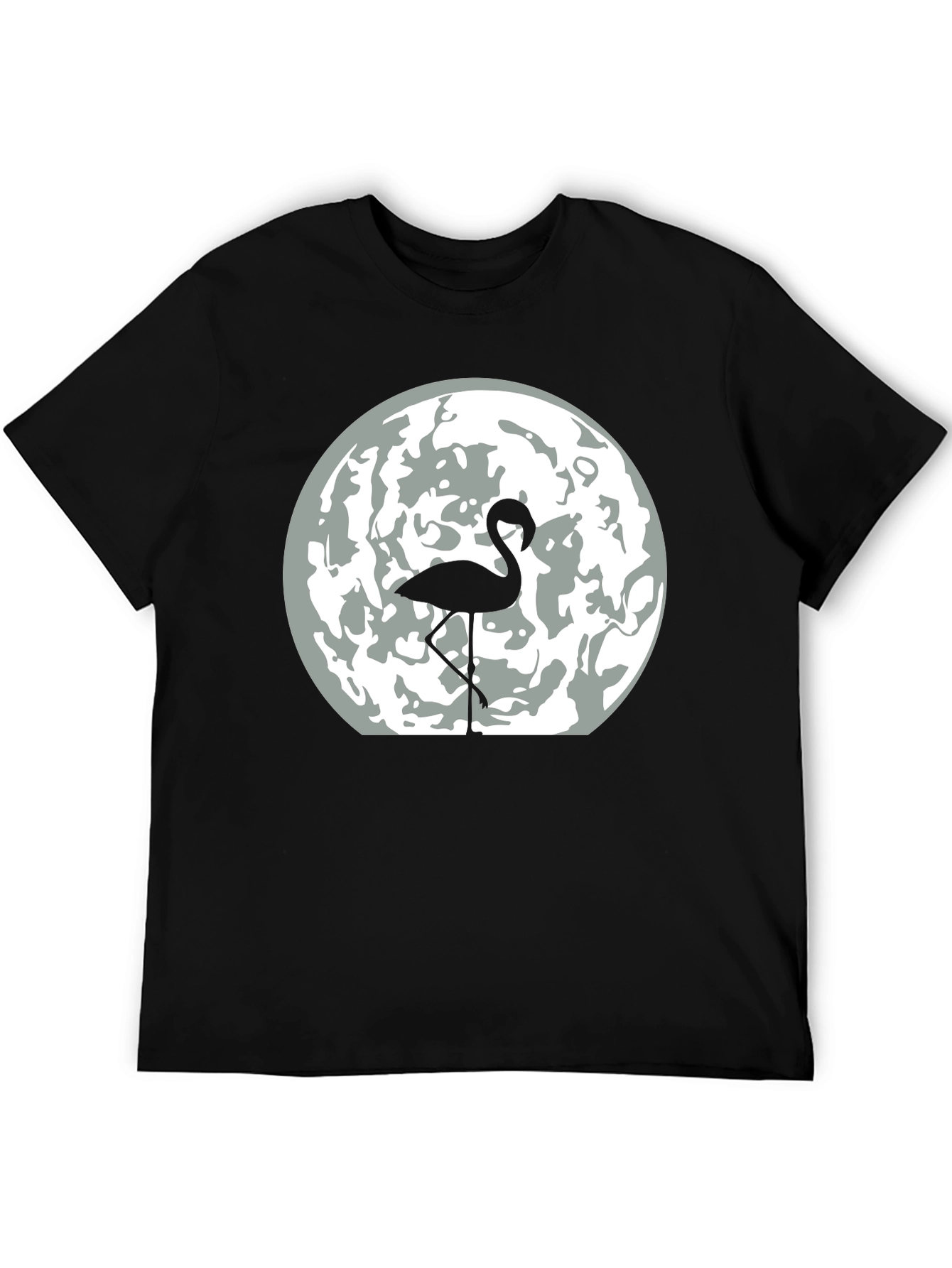 Flamingo Moon Graphic Tee - Mens Black T-Shirt