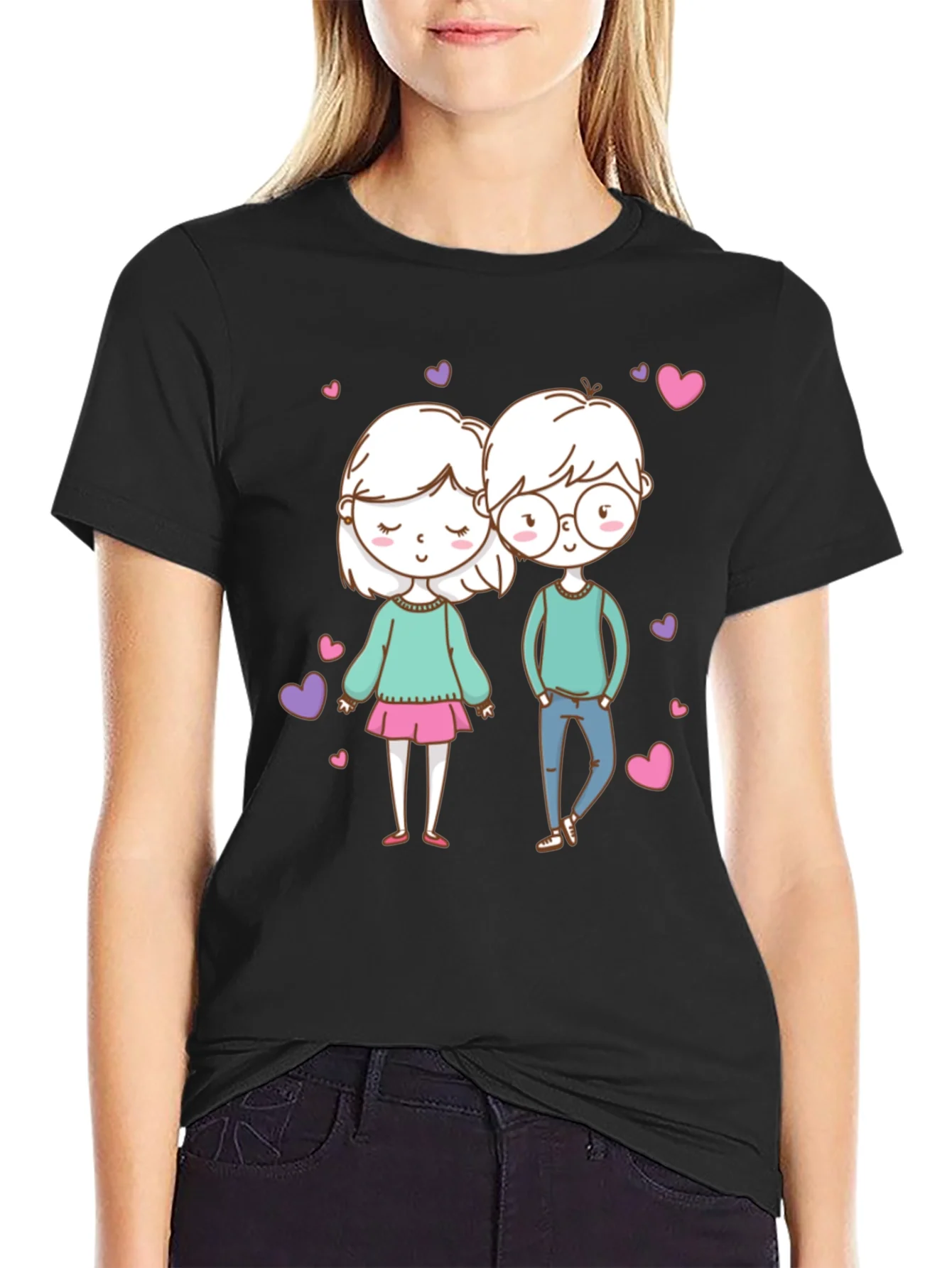 Cute Cartoon Couple T-Shirt