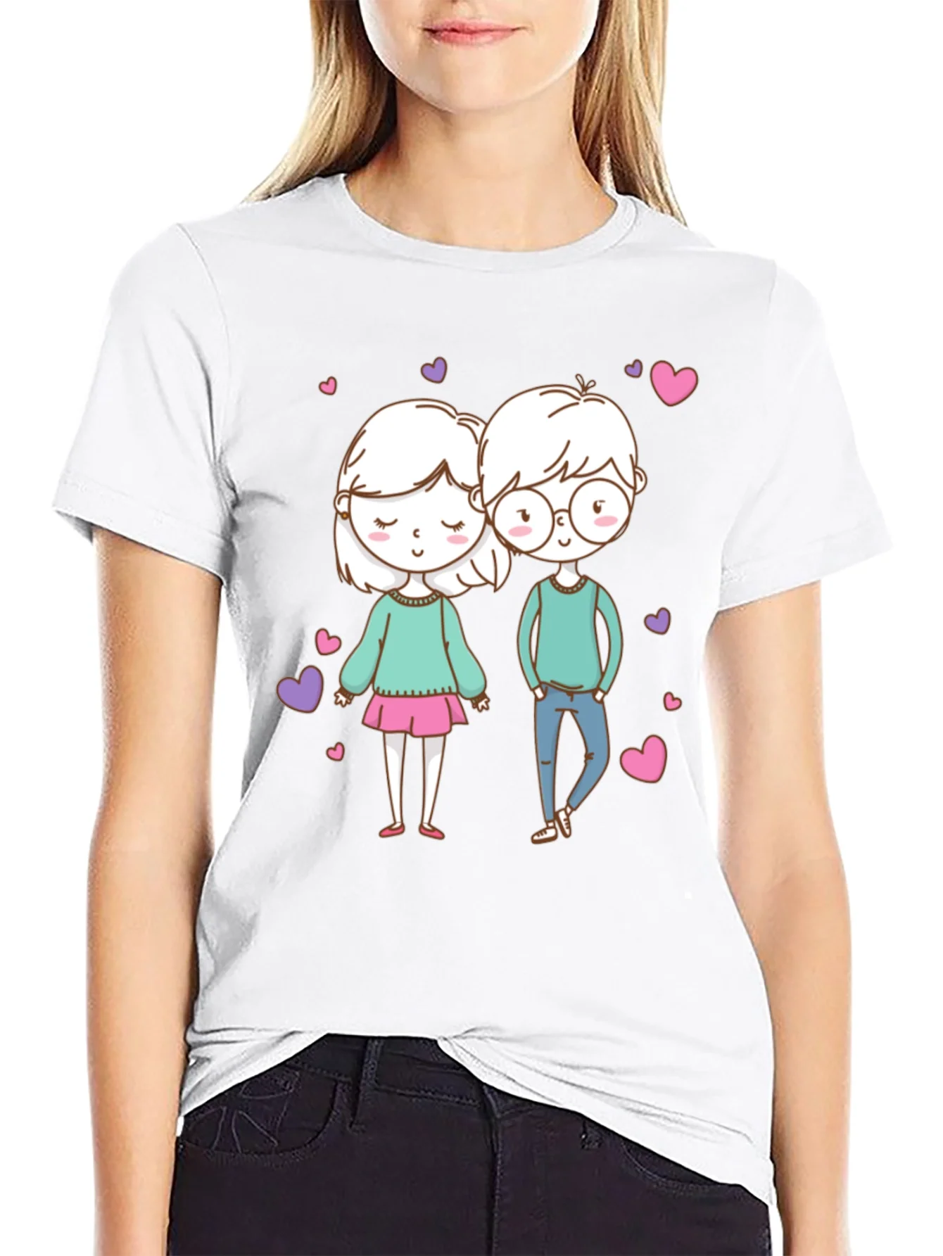 Cute Cartoon Couple T-Shirt