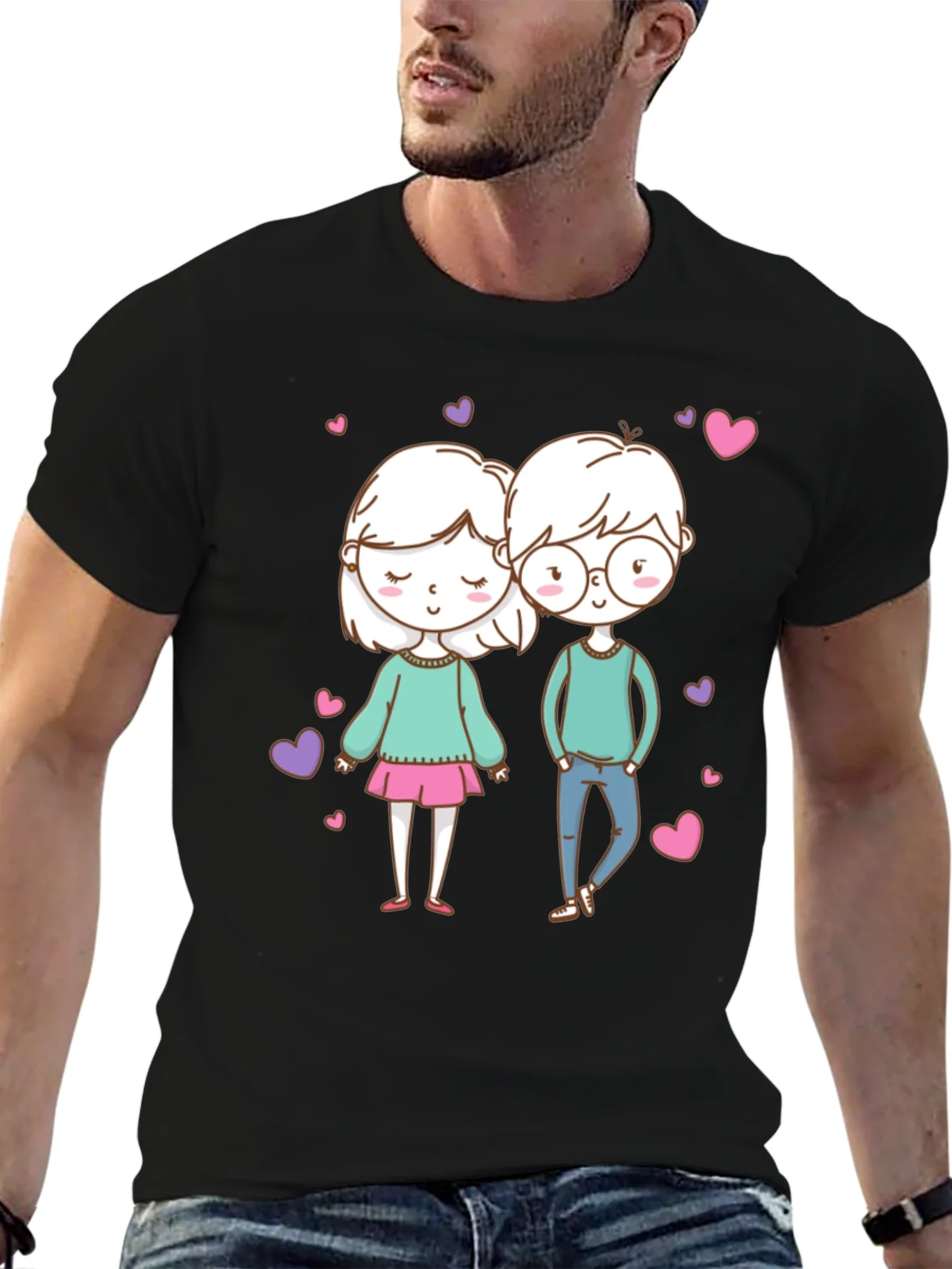 Cute Cartoon Couple T-Shirt