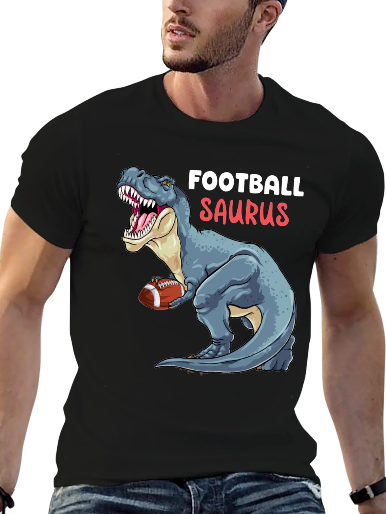 Football Saurus T-Shirt: Dinosaur Sports Tee